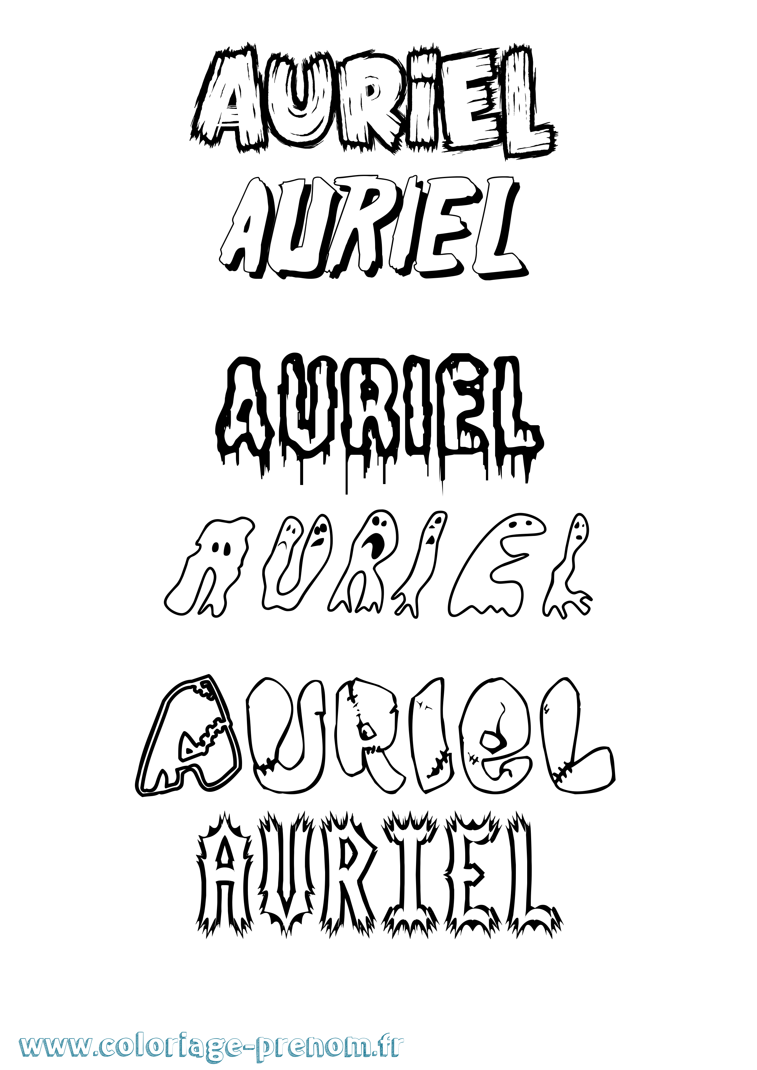Coloriage prénom Auriel Frisson