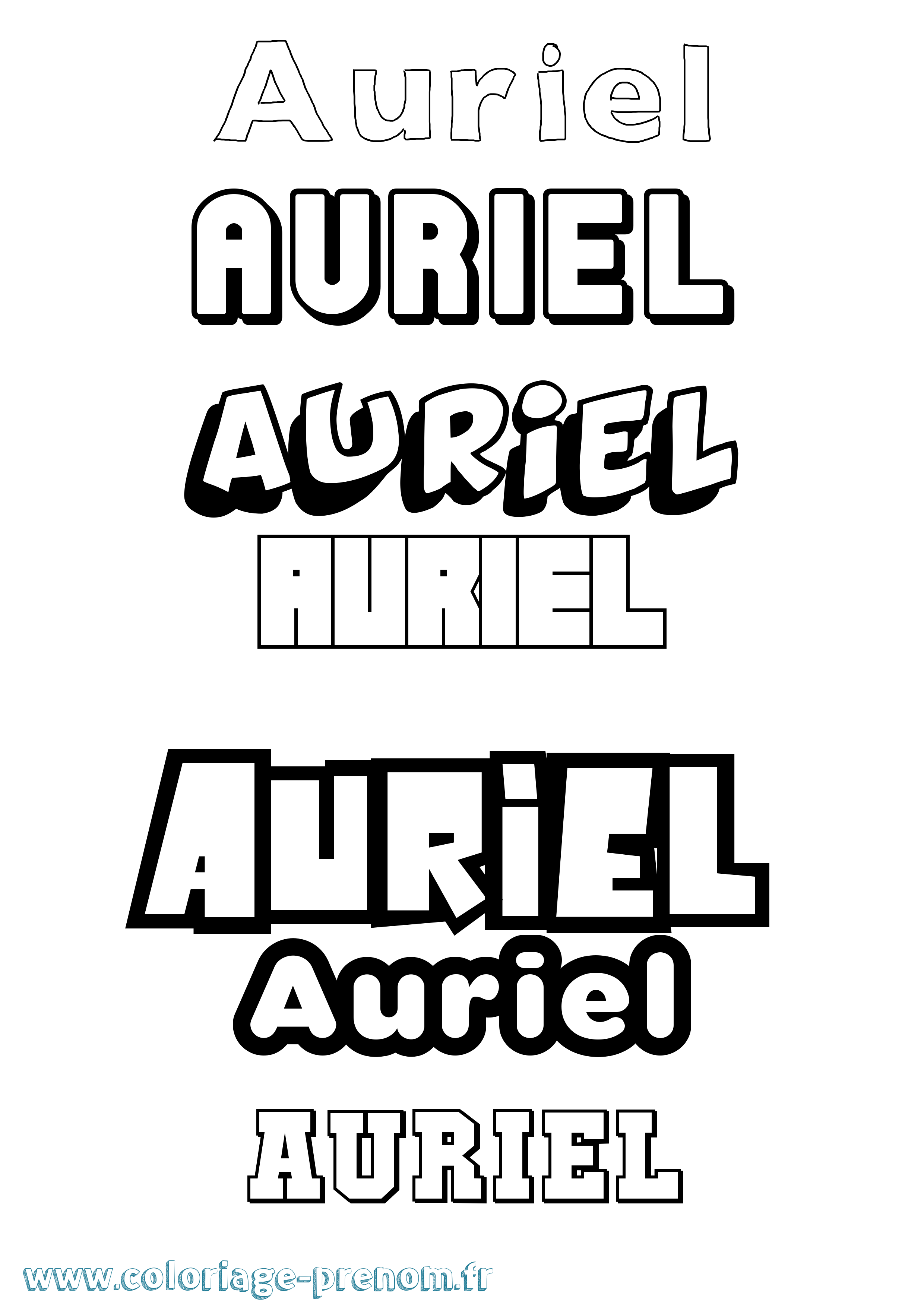 Coloriage prénom Auriel Simple