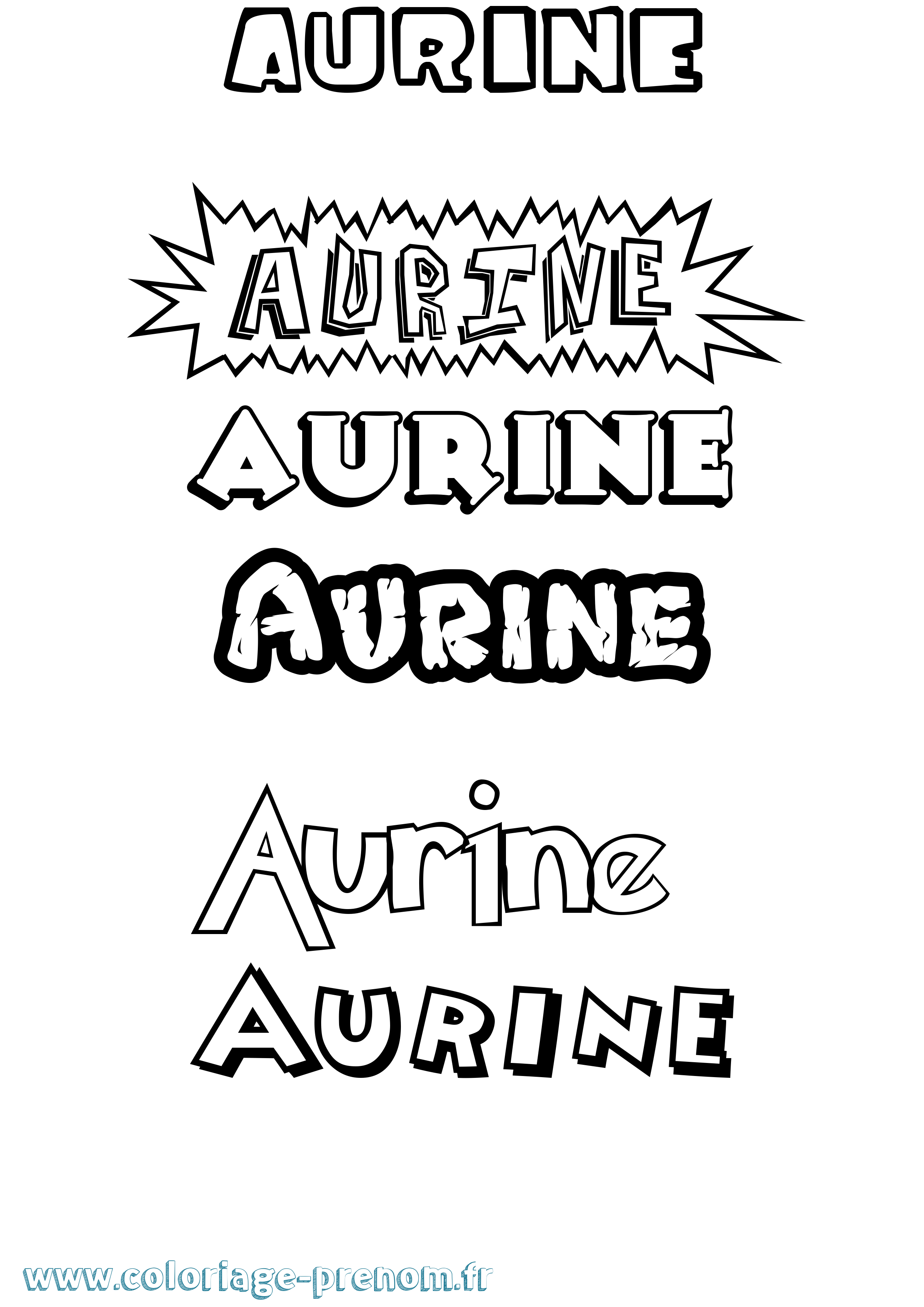 Coloriage prénom Aurine Dessin Animé