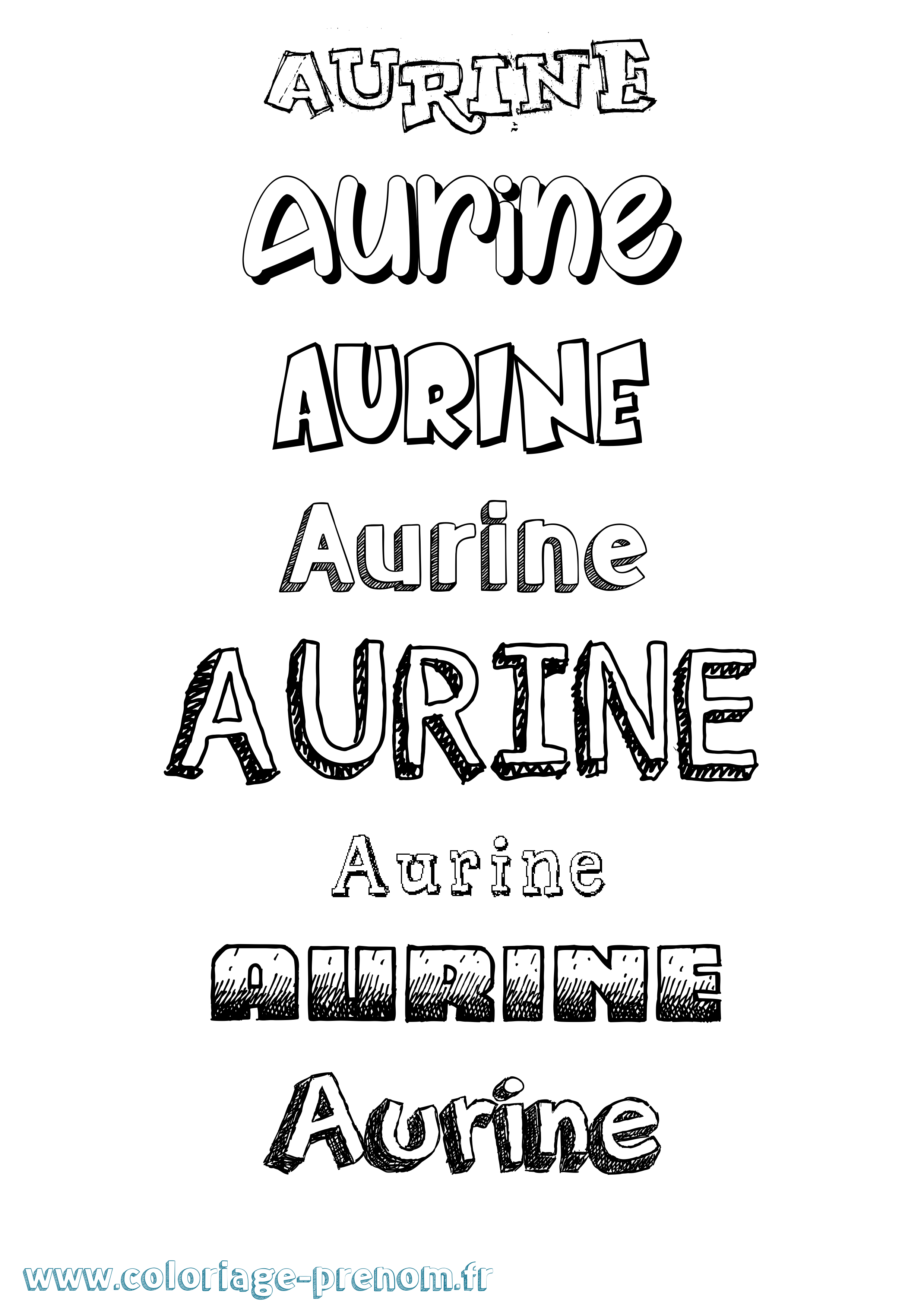 Coloriage prénom Aurine Dessiné
