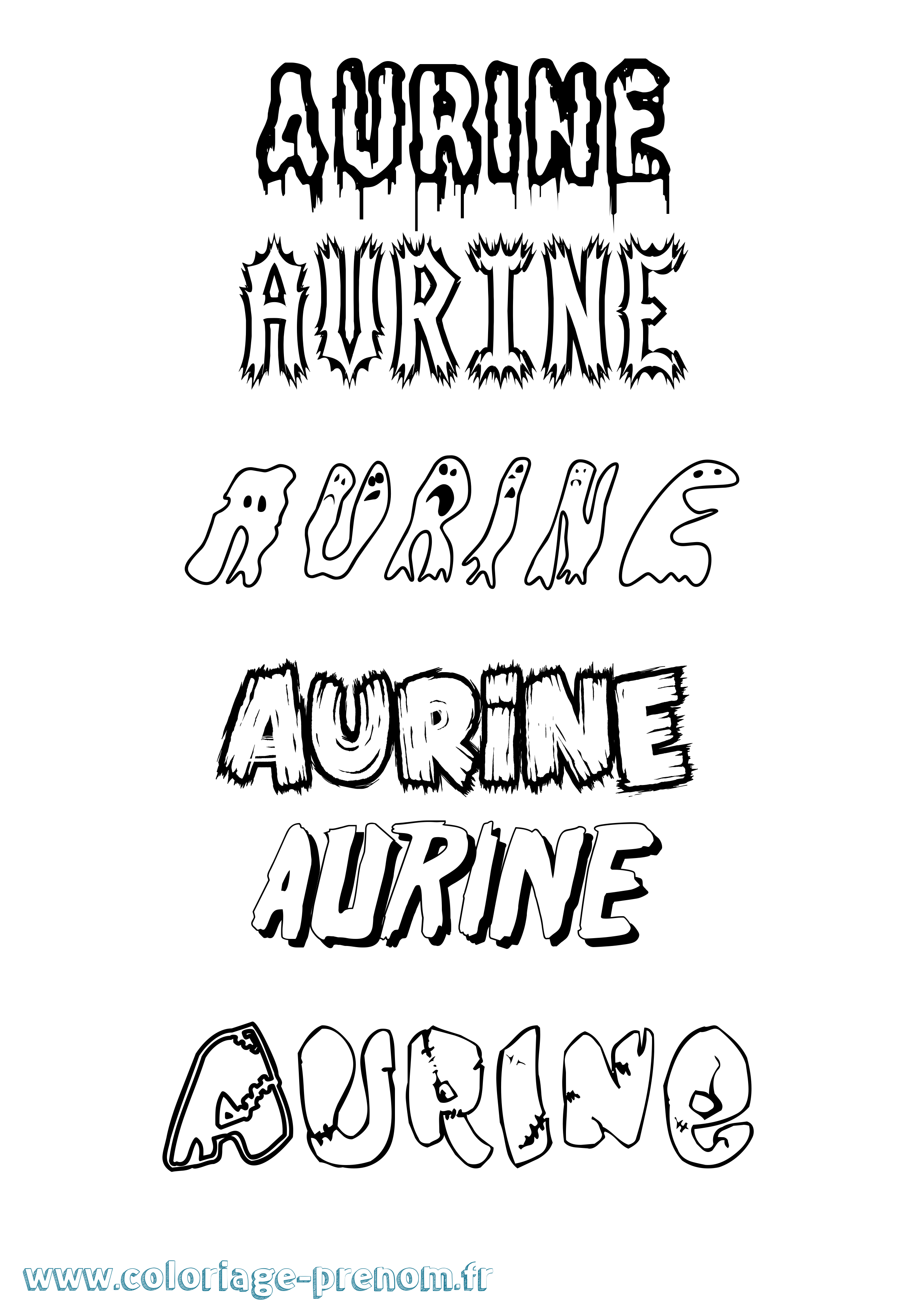 Coloriage prénom Aurine Frisson