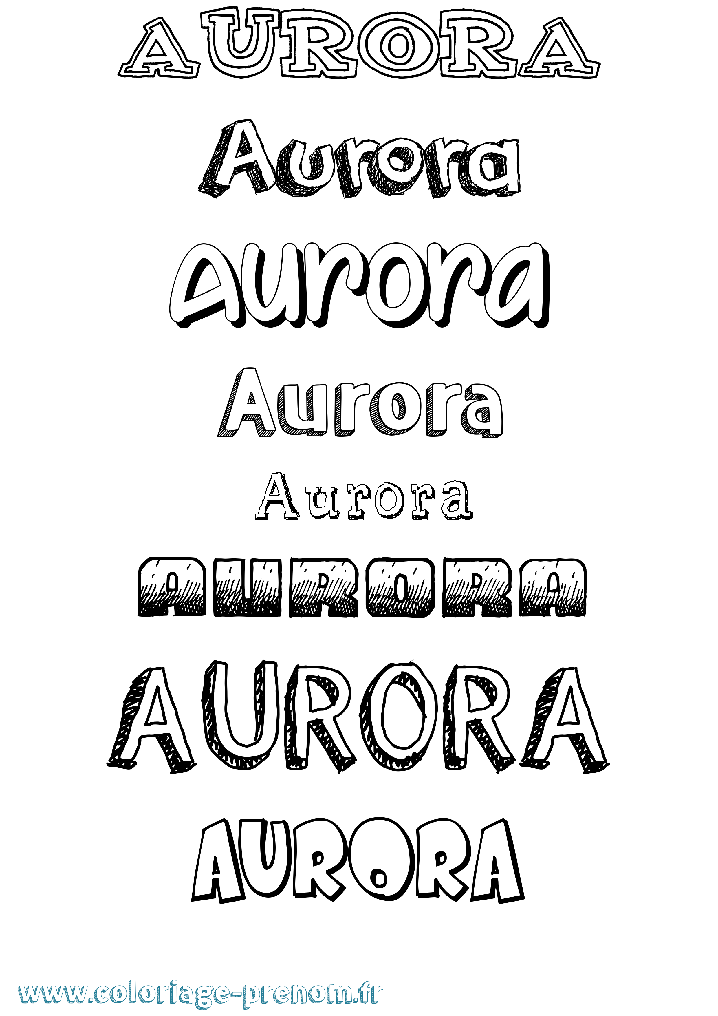 Coloriage prénom Aurora Dessiné