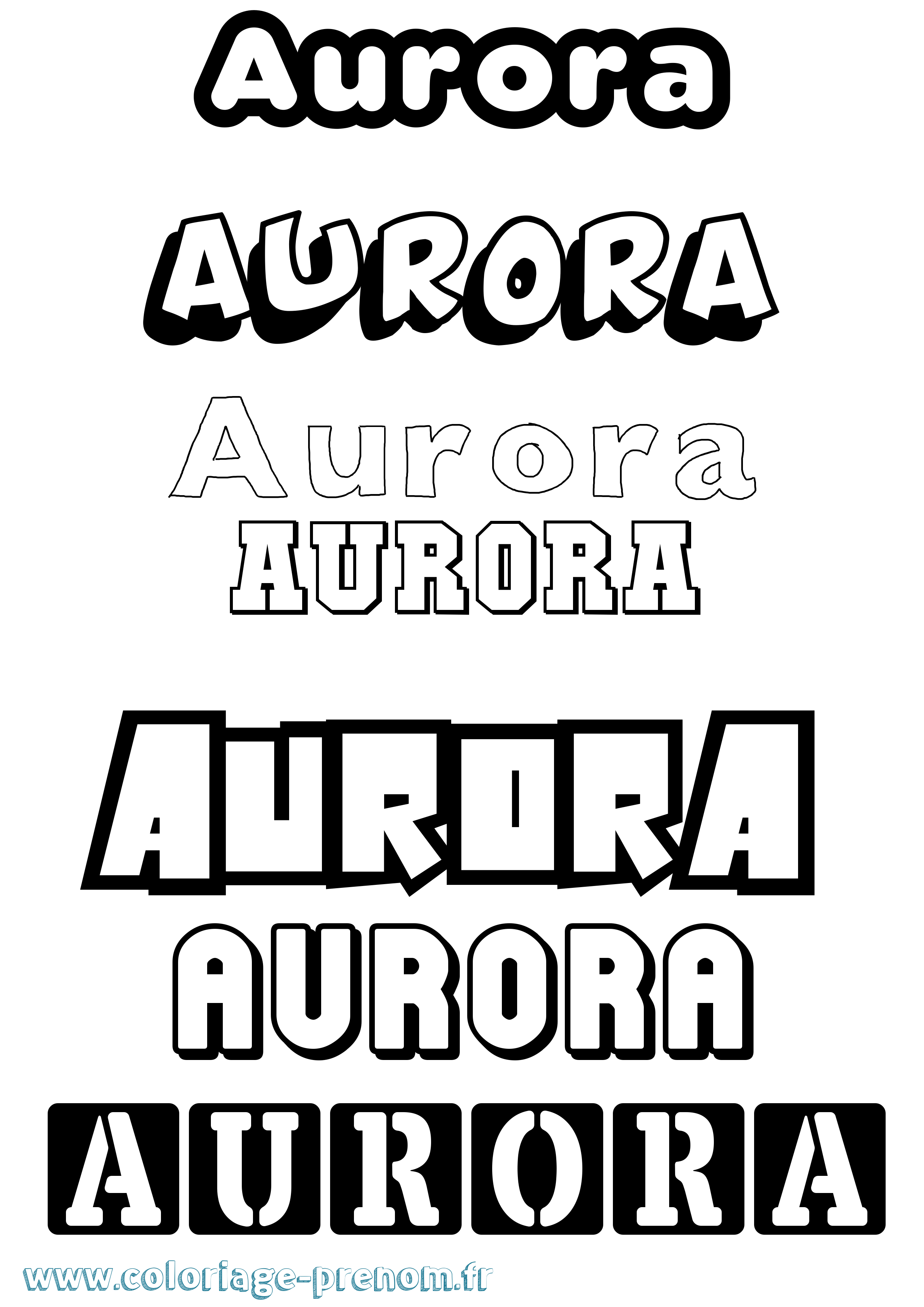 Coloriage prénom Aurora Simple