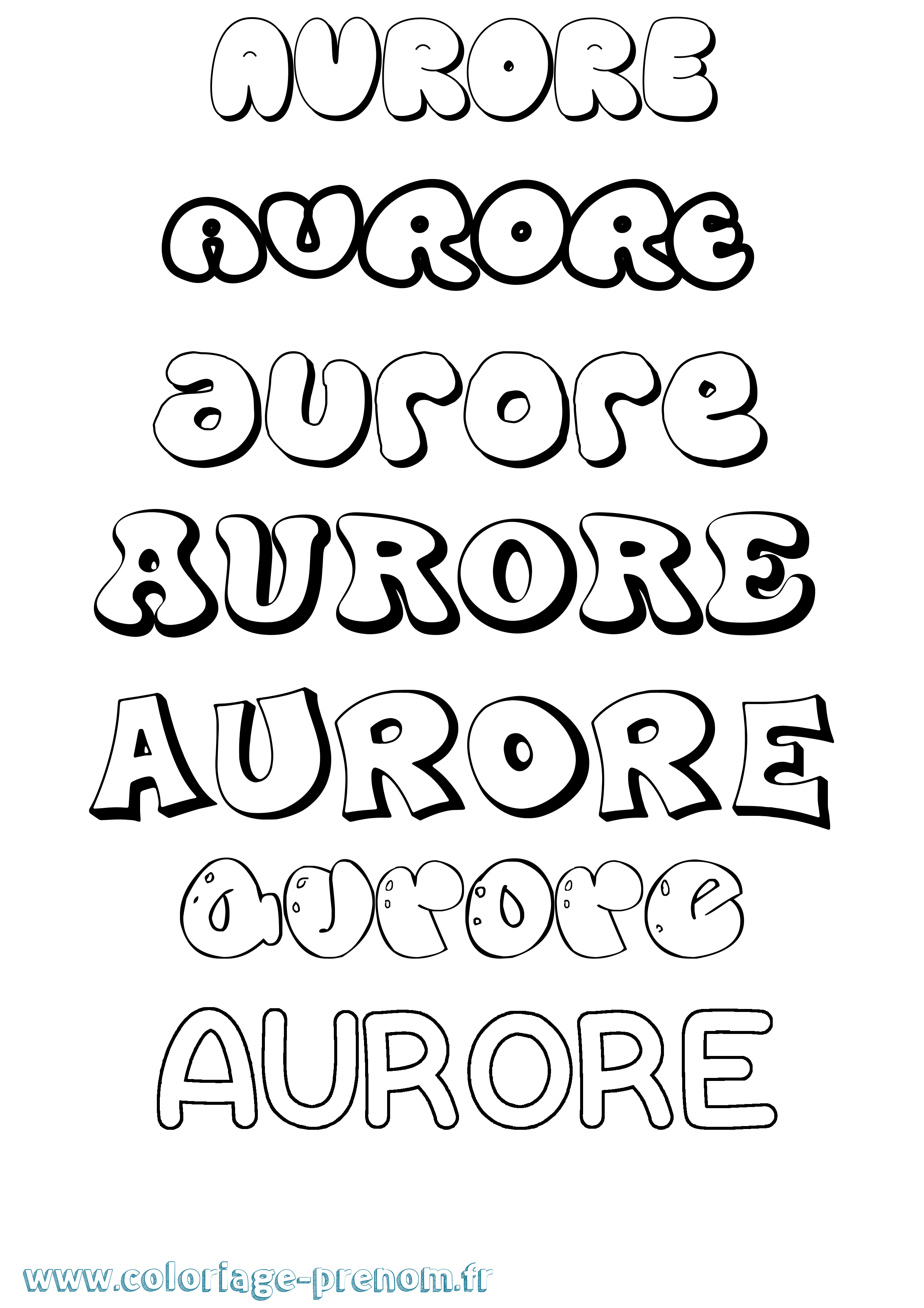Coloriage prénom Aurore