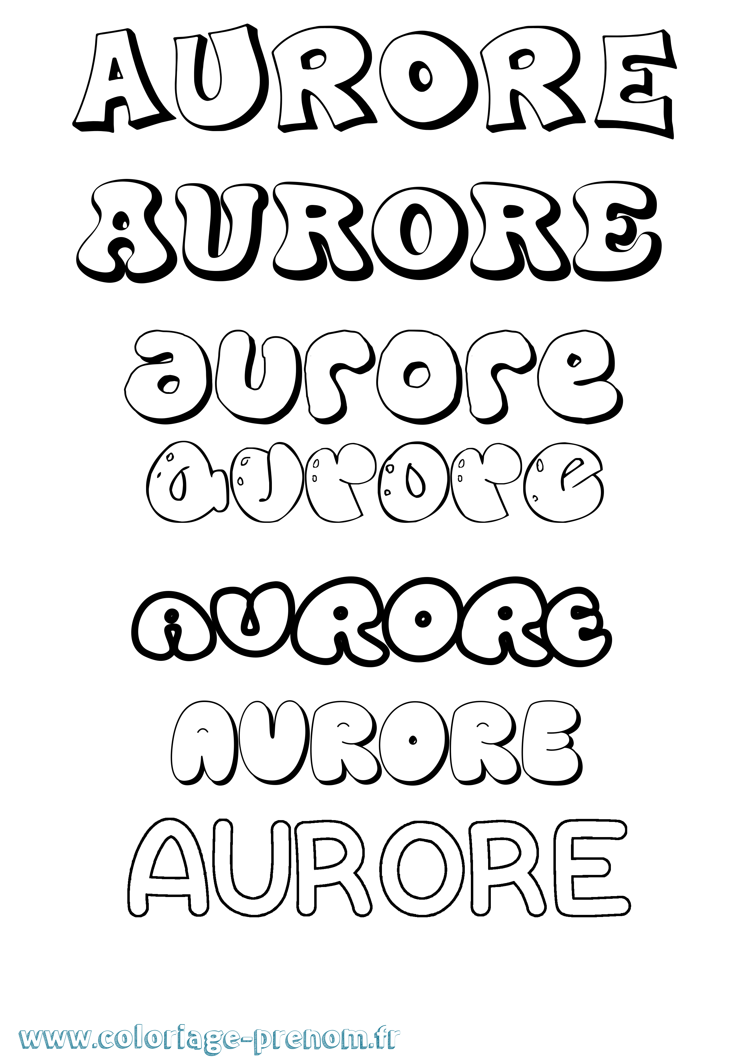 Coloriage Aurore Coloriage prénom Aurore