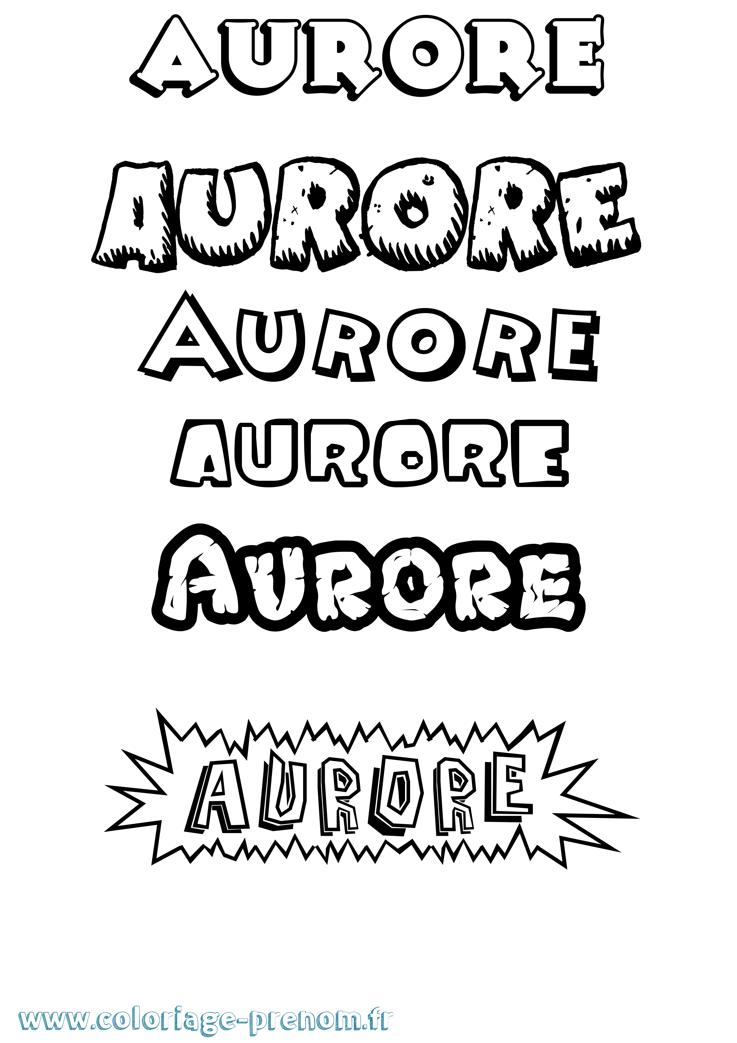 Coloriage Aurore Coloriage prénom Aurore