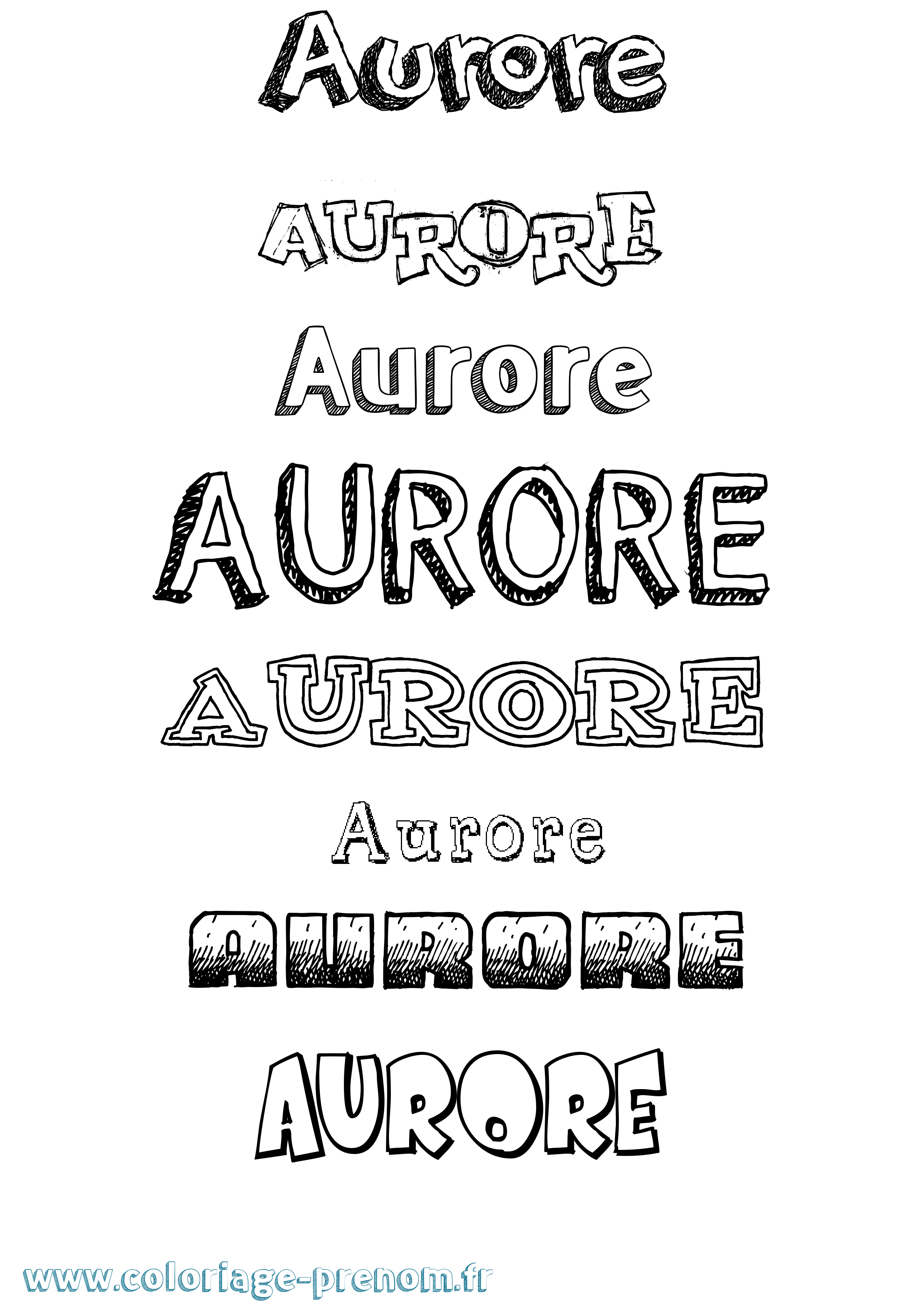 Coloriage Aurore Coloriage prénom Aurore