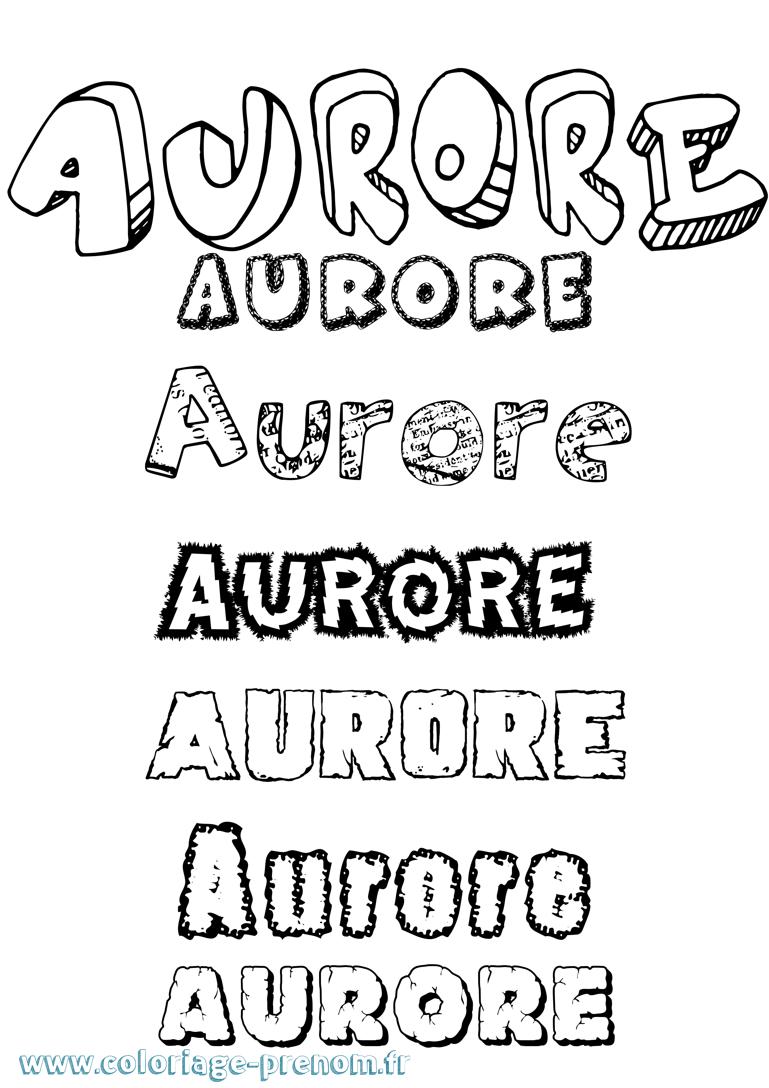 Coloriage Aurore Coloriage prénom Aurore