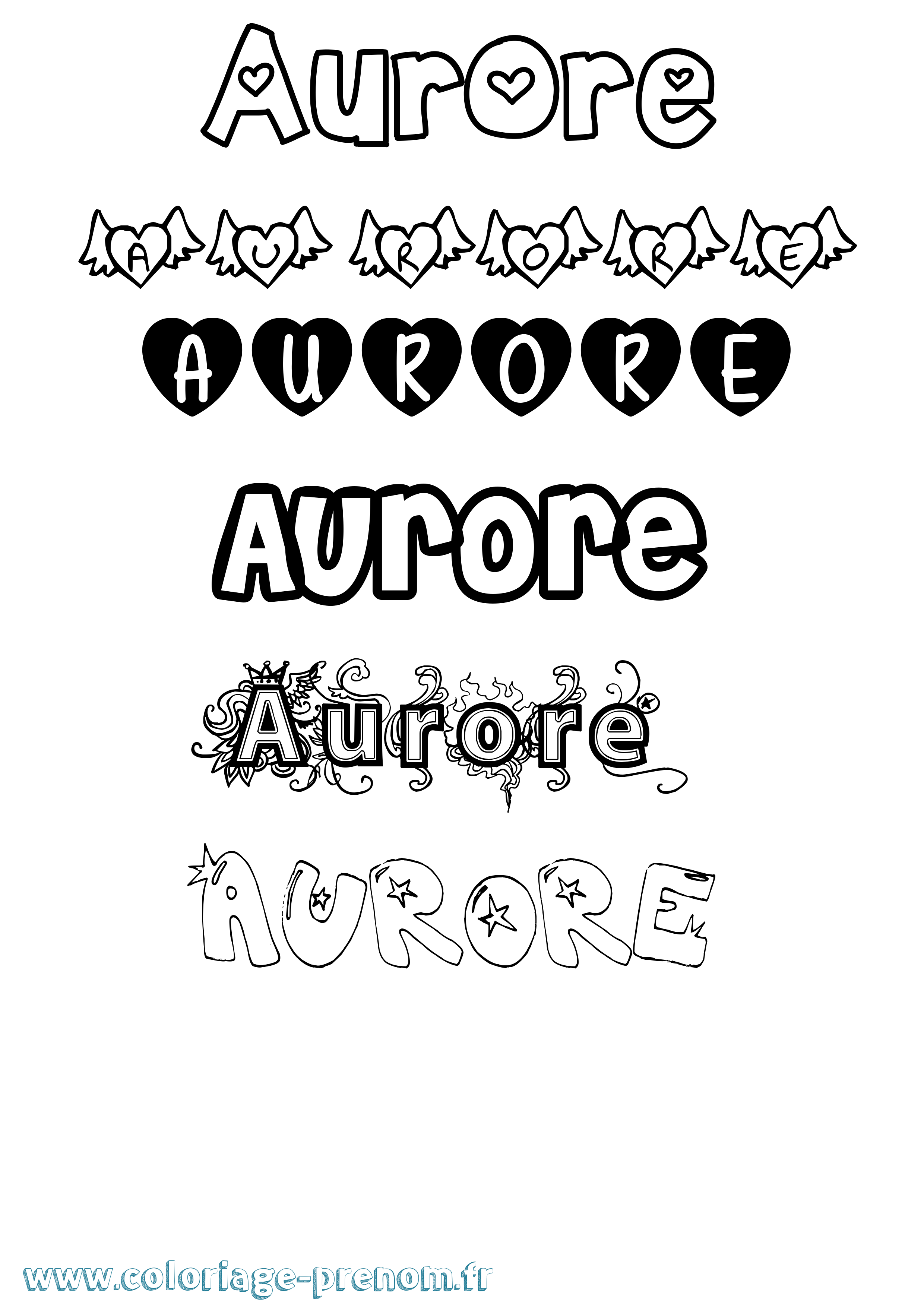 Coloriage Aurore Coloriage prénom Aurore
