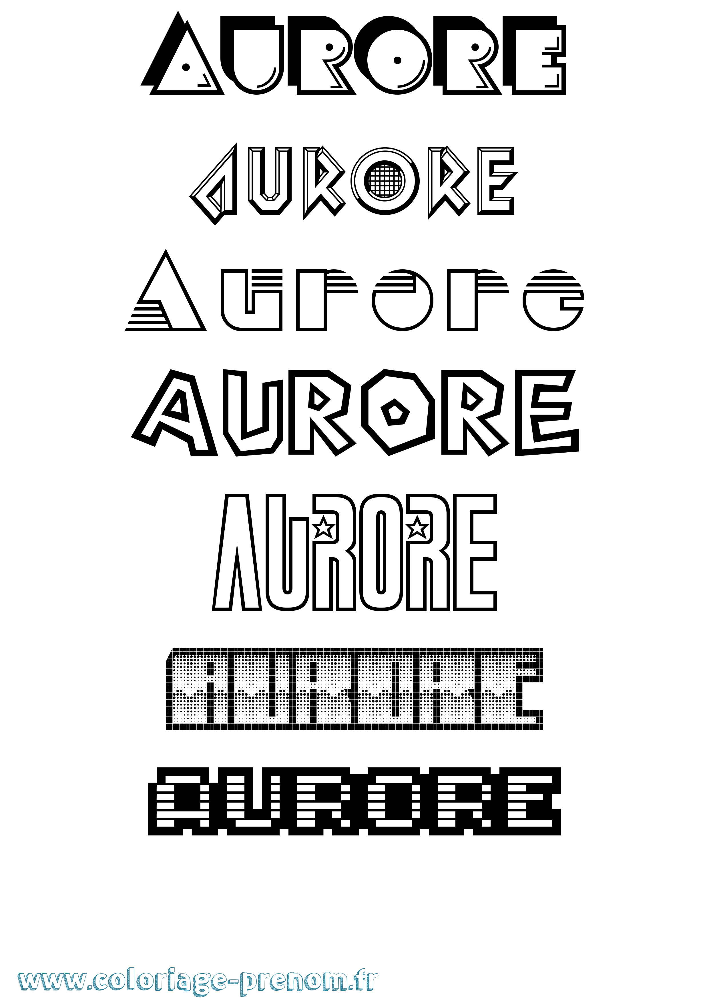 Coloriage prénom Aurore