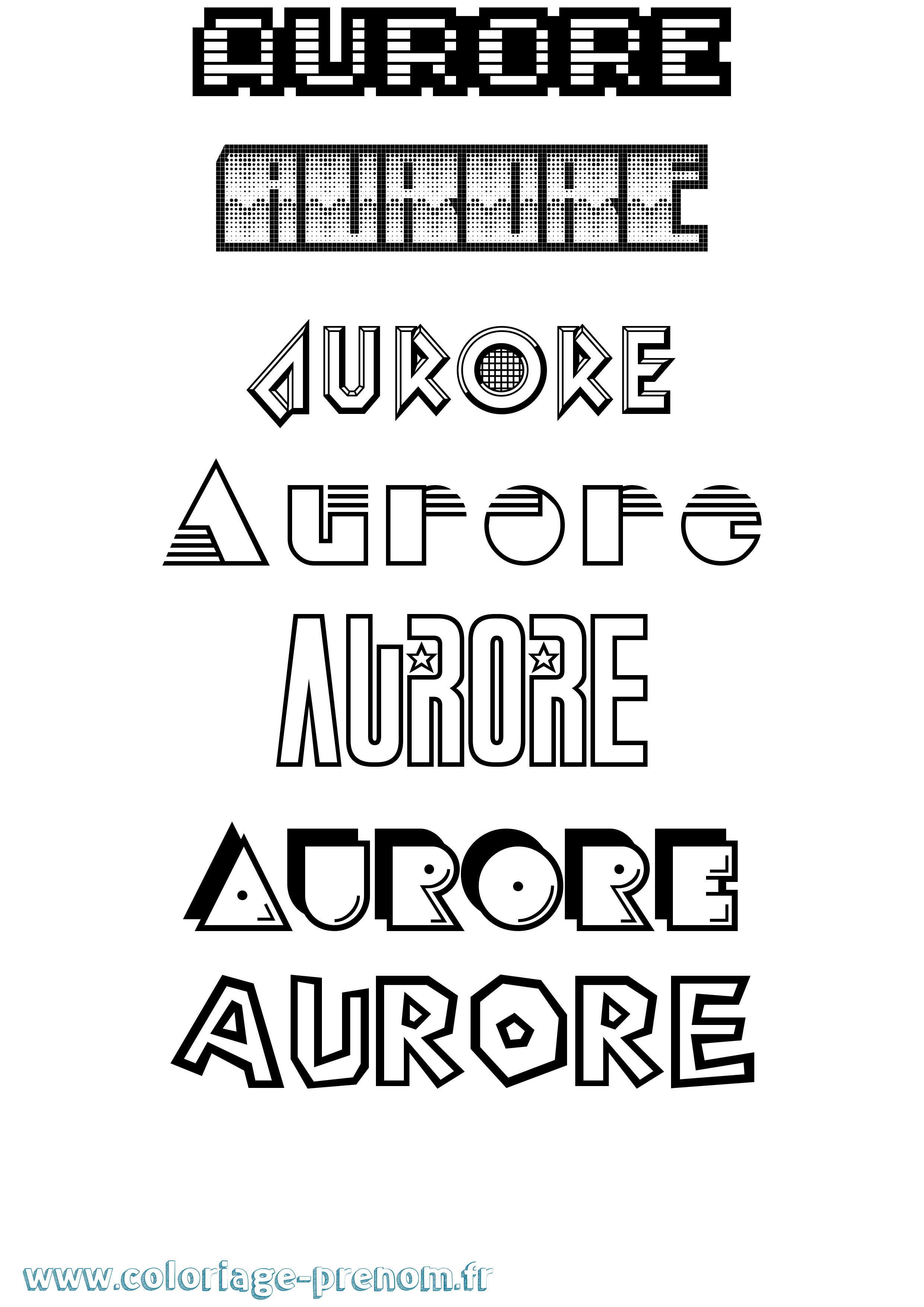 Coloriage Aurore Coloriage prénom Aurore