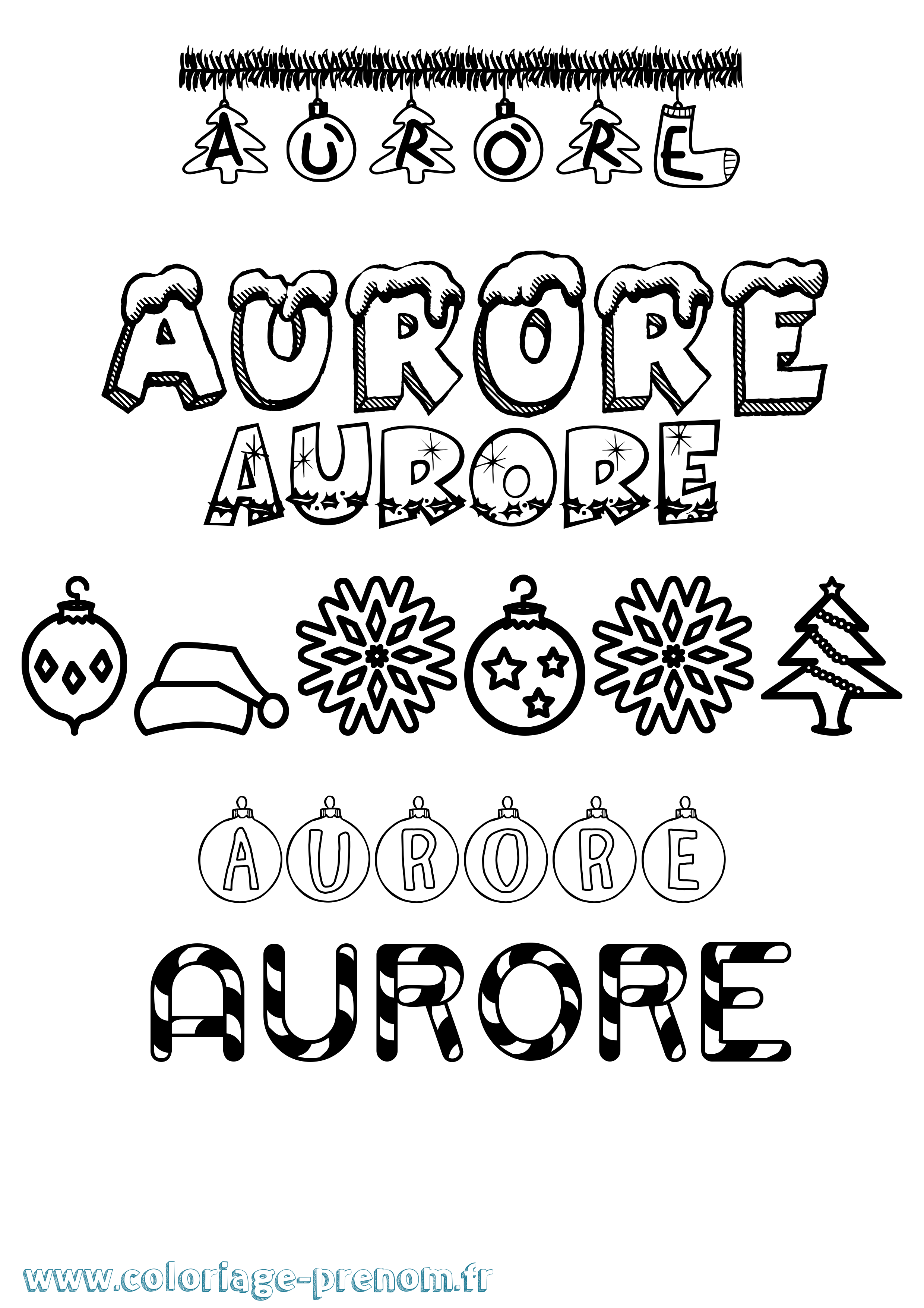 Coloriage Aurore Coloriage prénom Aurore