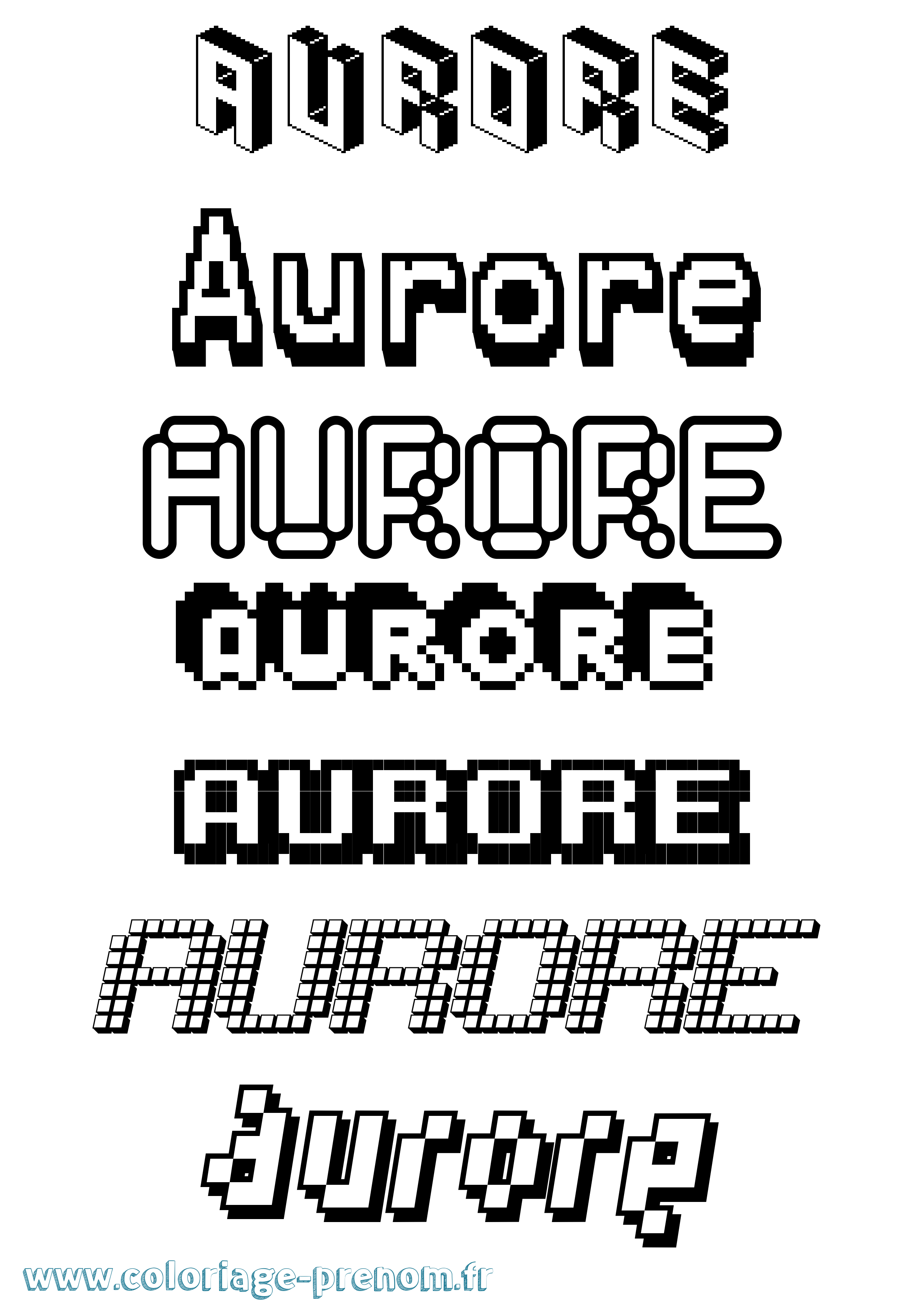 Coloriage Aurore Coloriage prénom Aurore