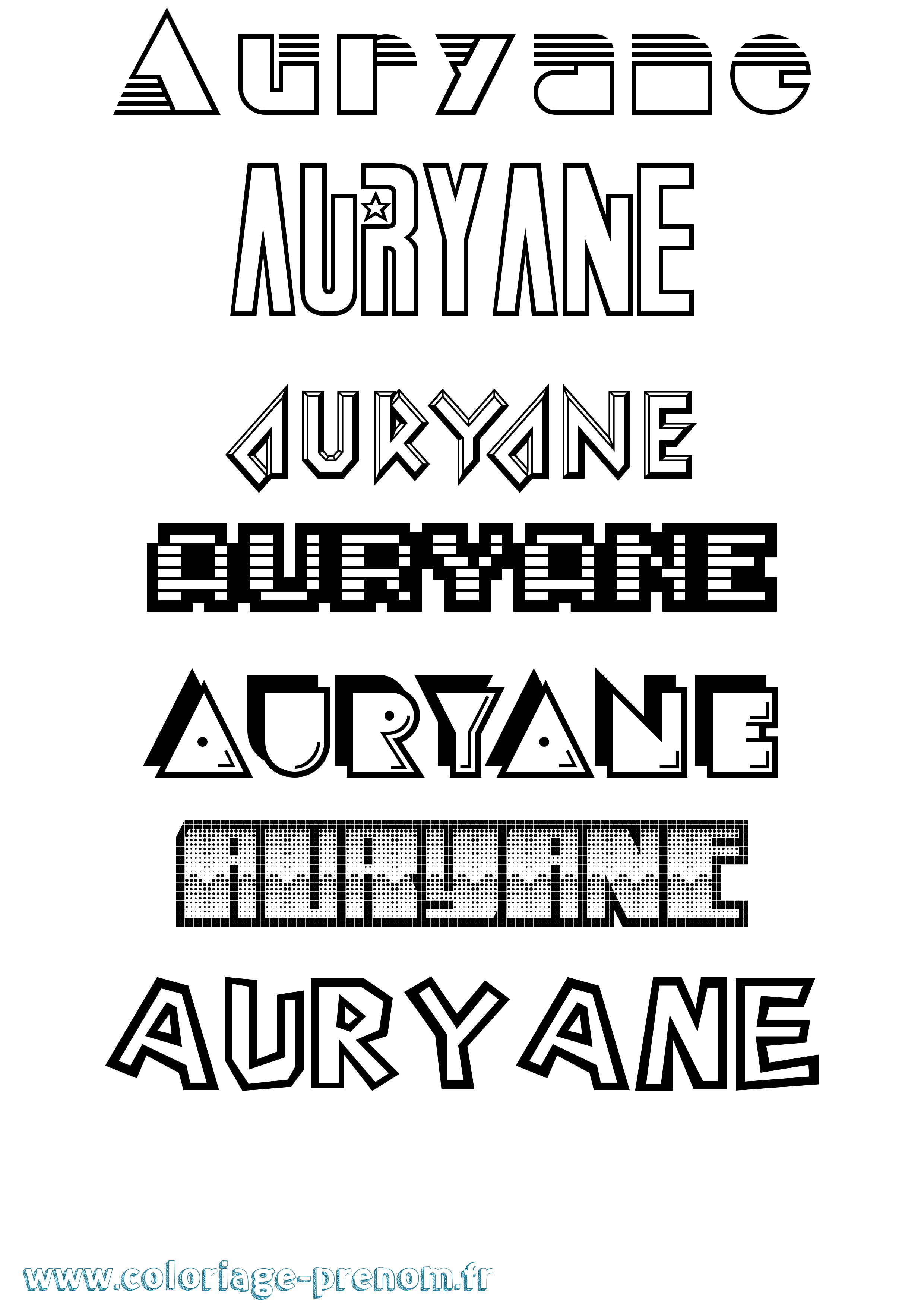 Coloriage prénom Auryane Jeux Vidéos