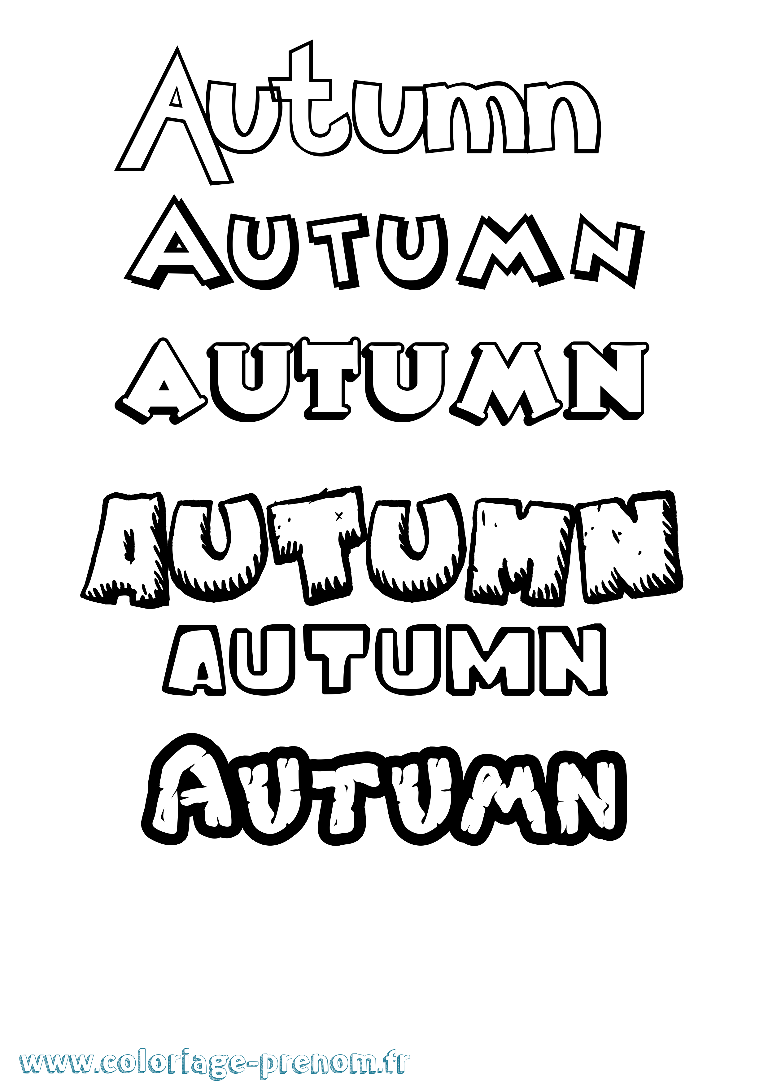 Coloriage prénom Autumn Dessin Animé