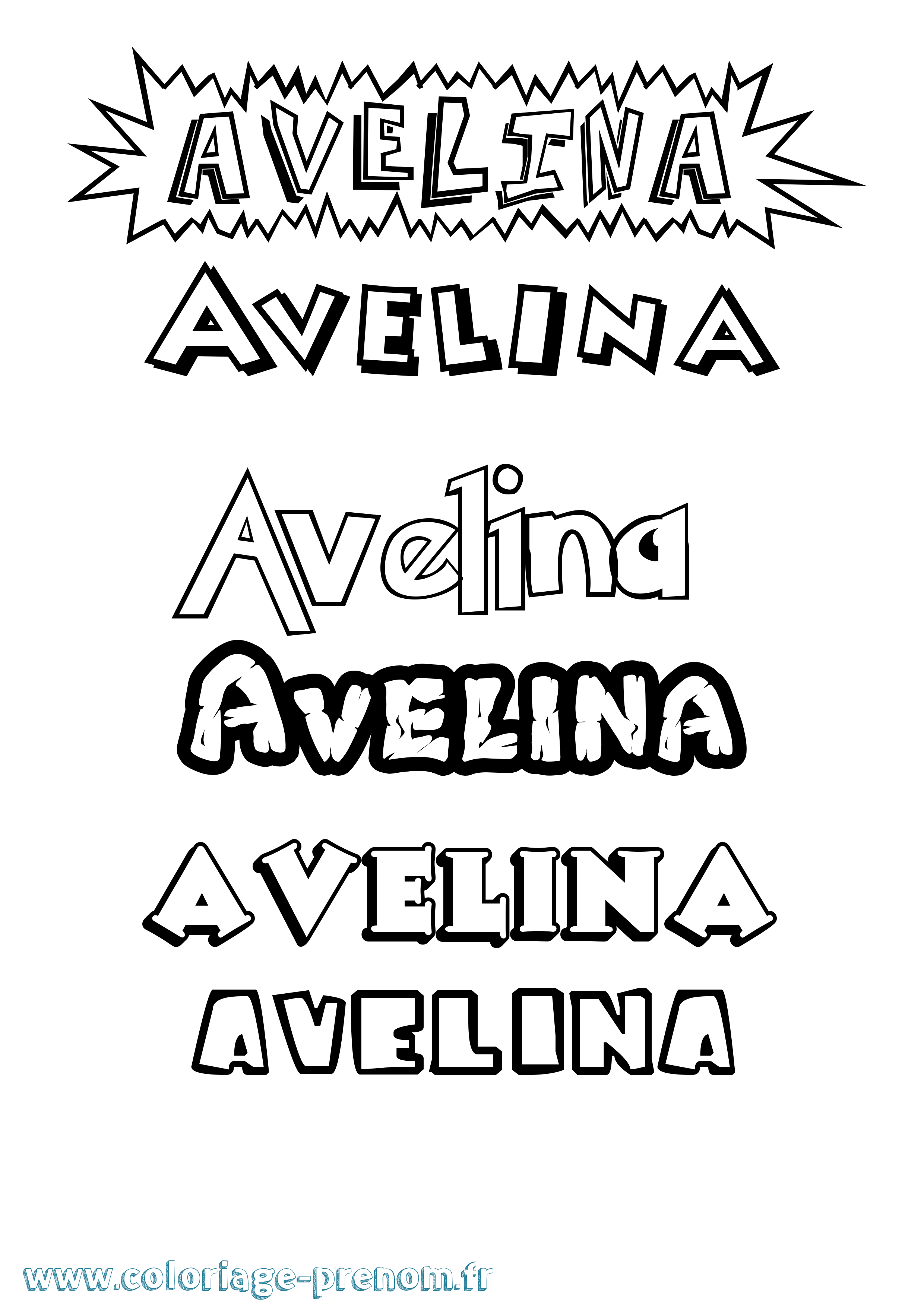 Coloriage prénom Avelina Dessin Animé