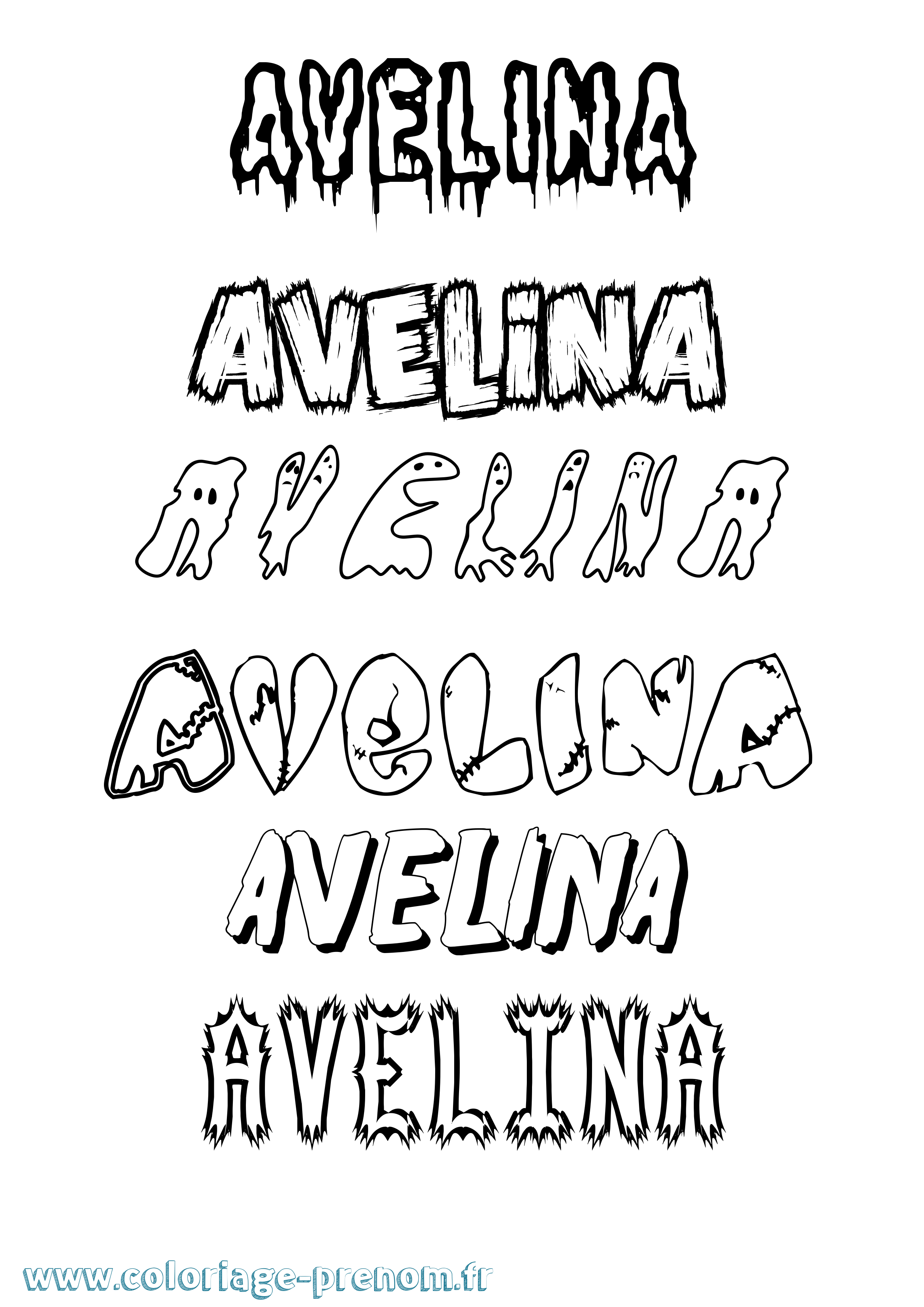 Coloriage prénom Avelina Frisson