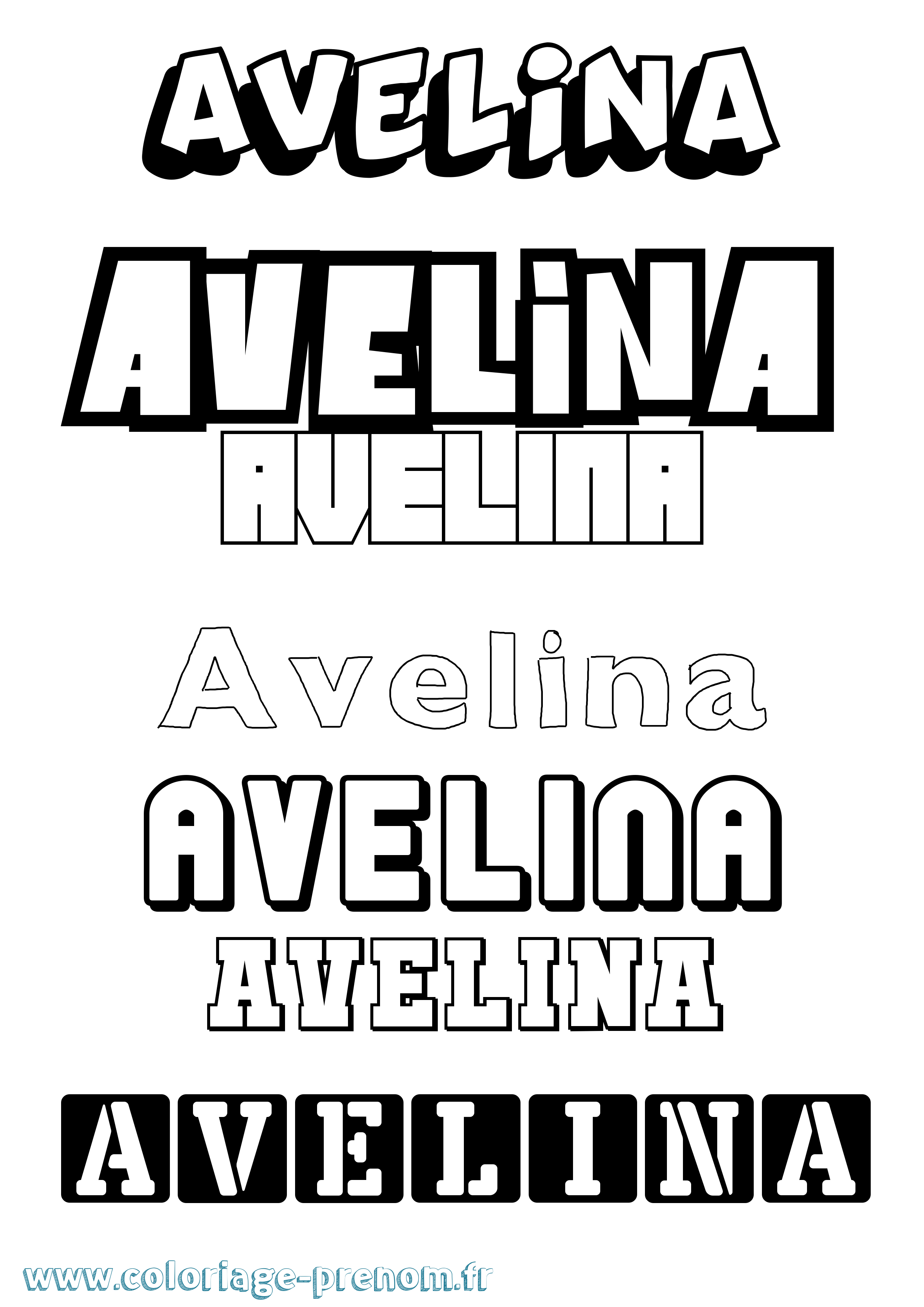 Coloriage prénom Avelina Simple