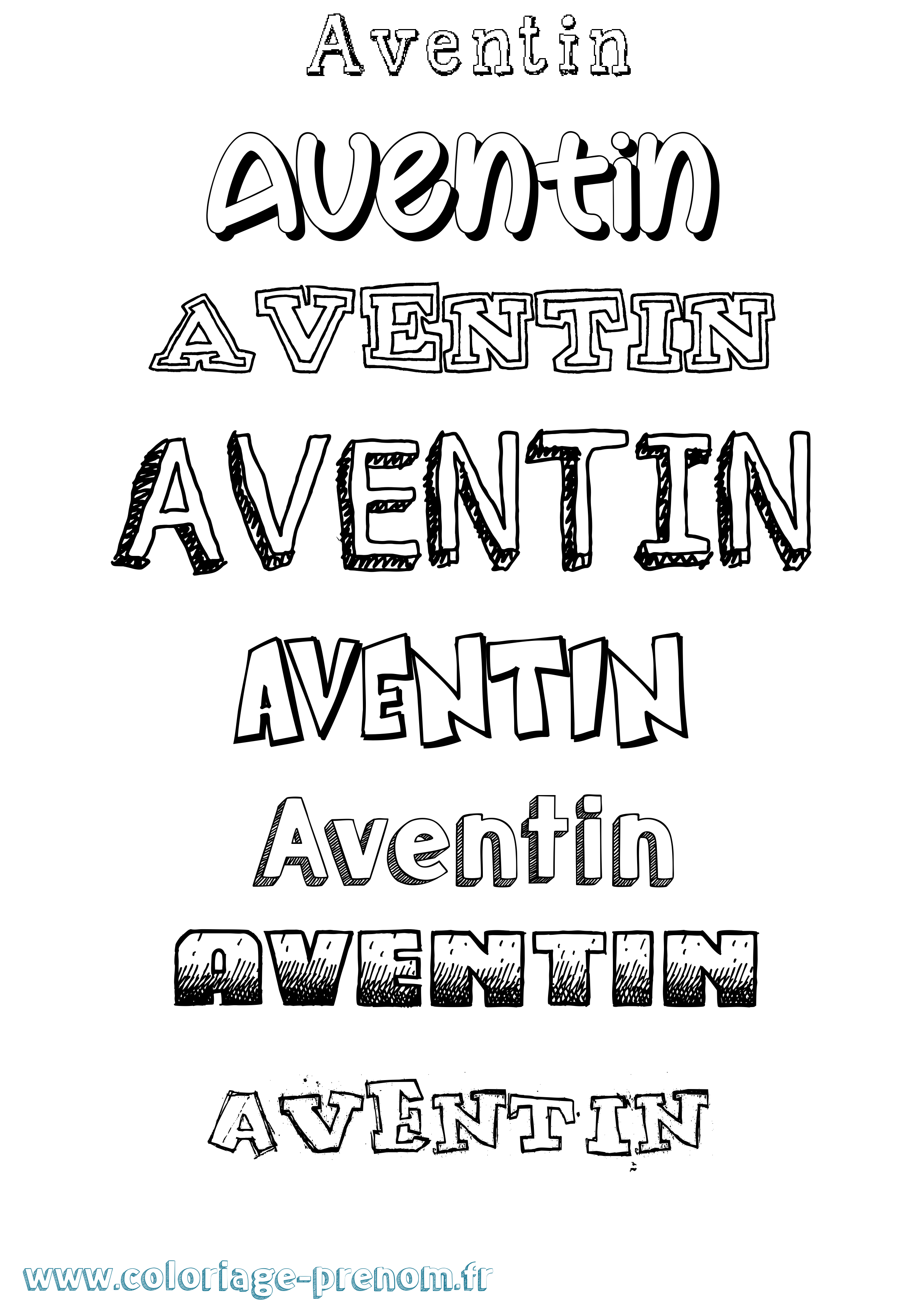 Coloriage Aventin Dessiné Coloriage prénom Aventin Dessiné