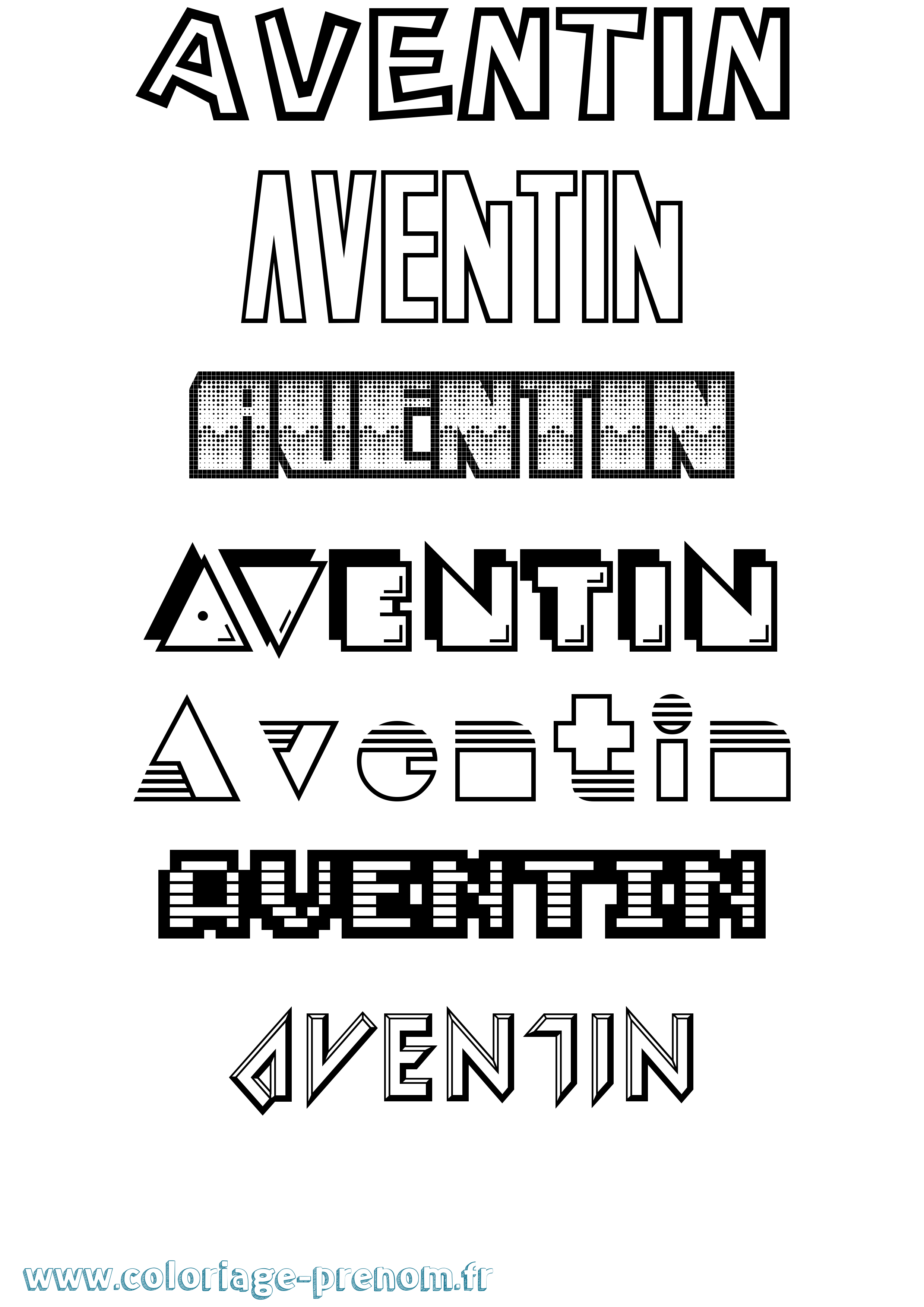 Coloriage Aventin Jeux Vidéos Coloriage prénom Aventin Jeux Vidéos