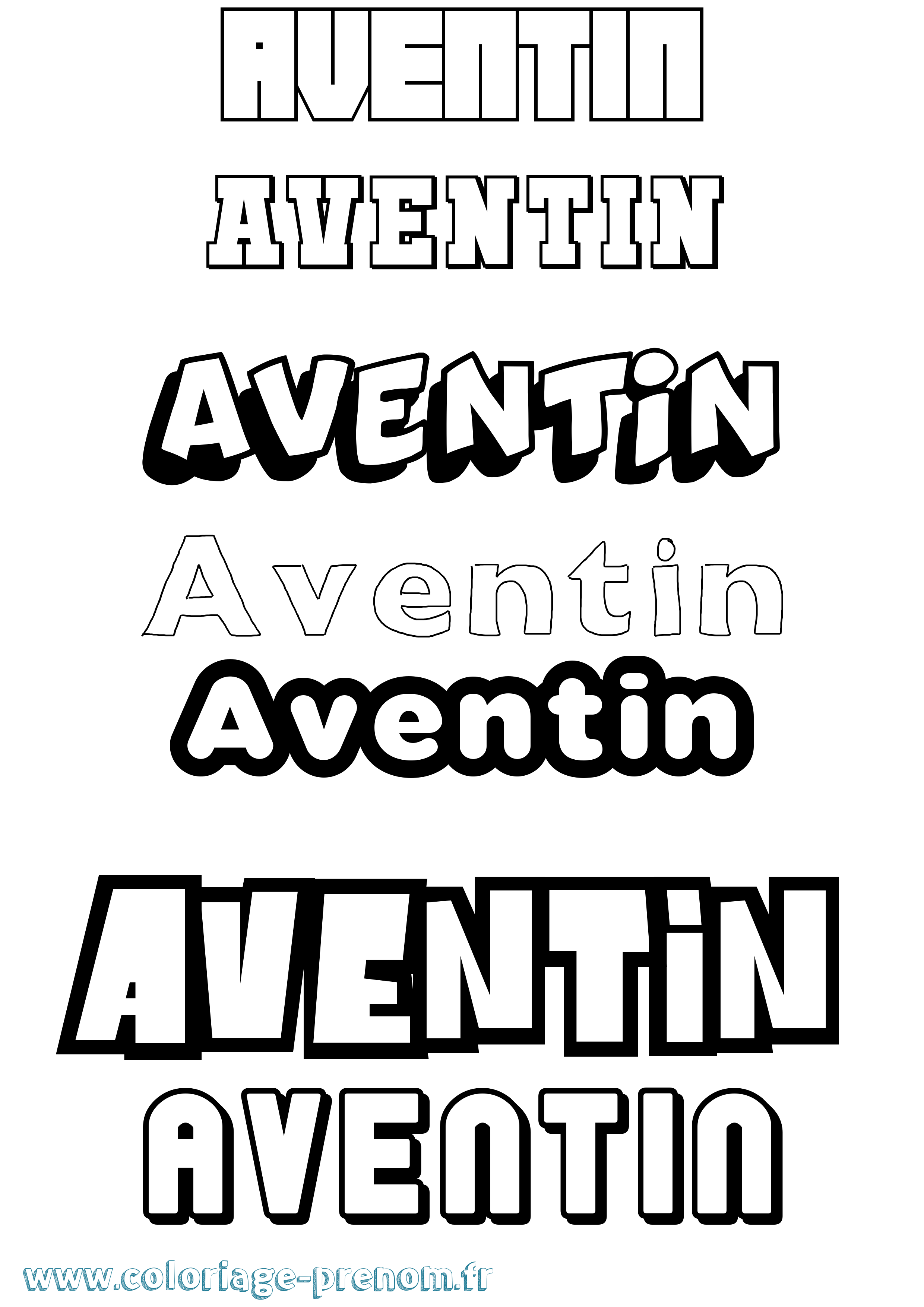 Coloriage Aventin Simple Coloriage prénom Aventin Simple