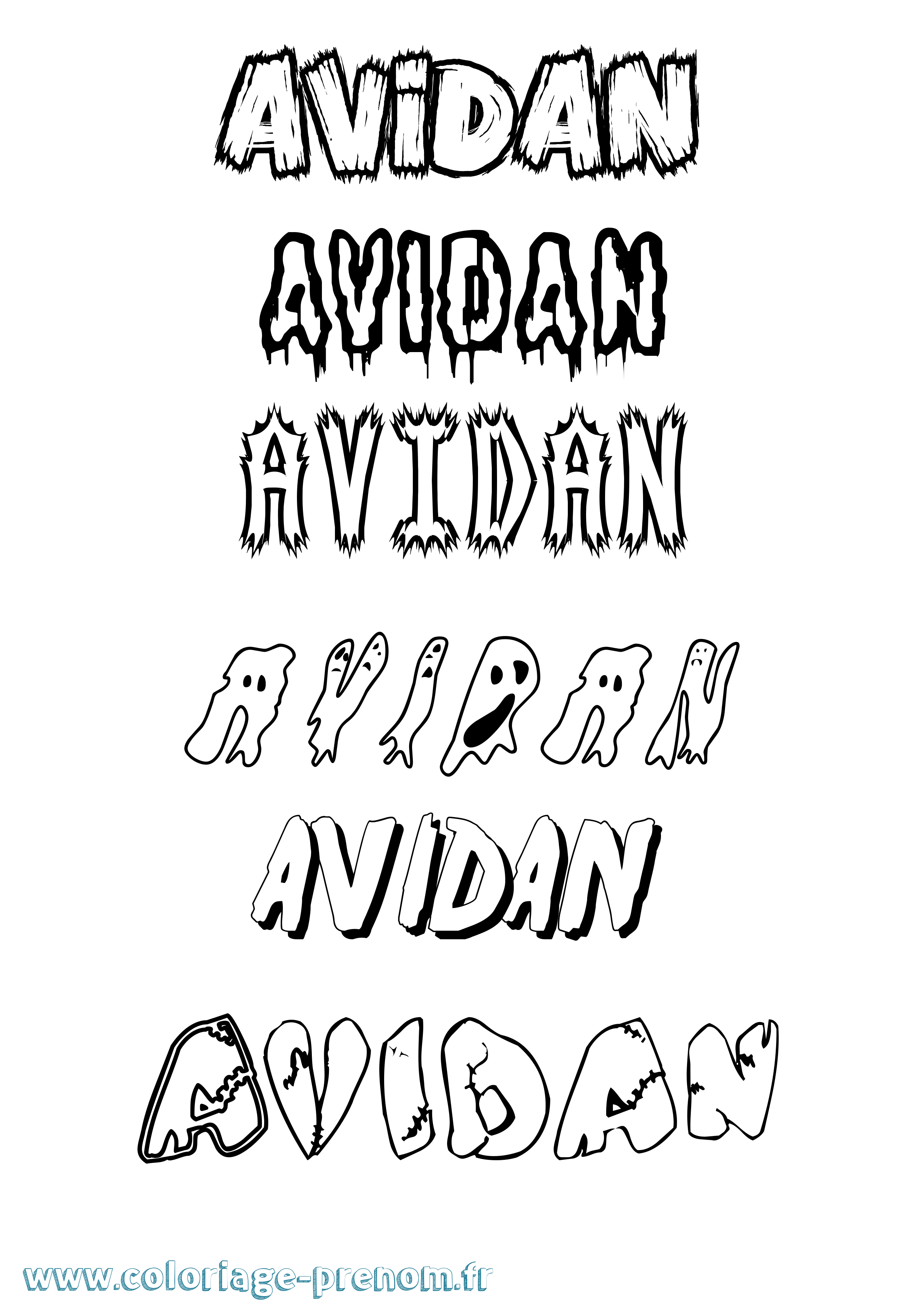 Coloriage prénom Avidan Frisson