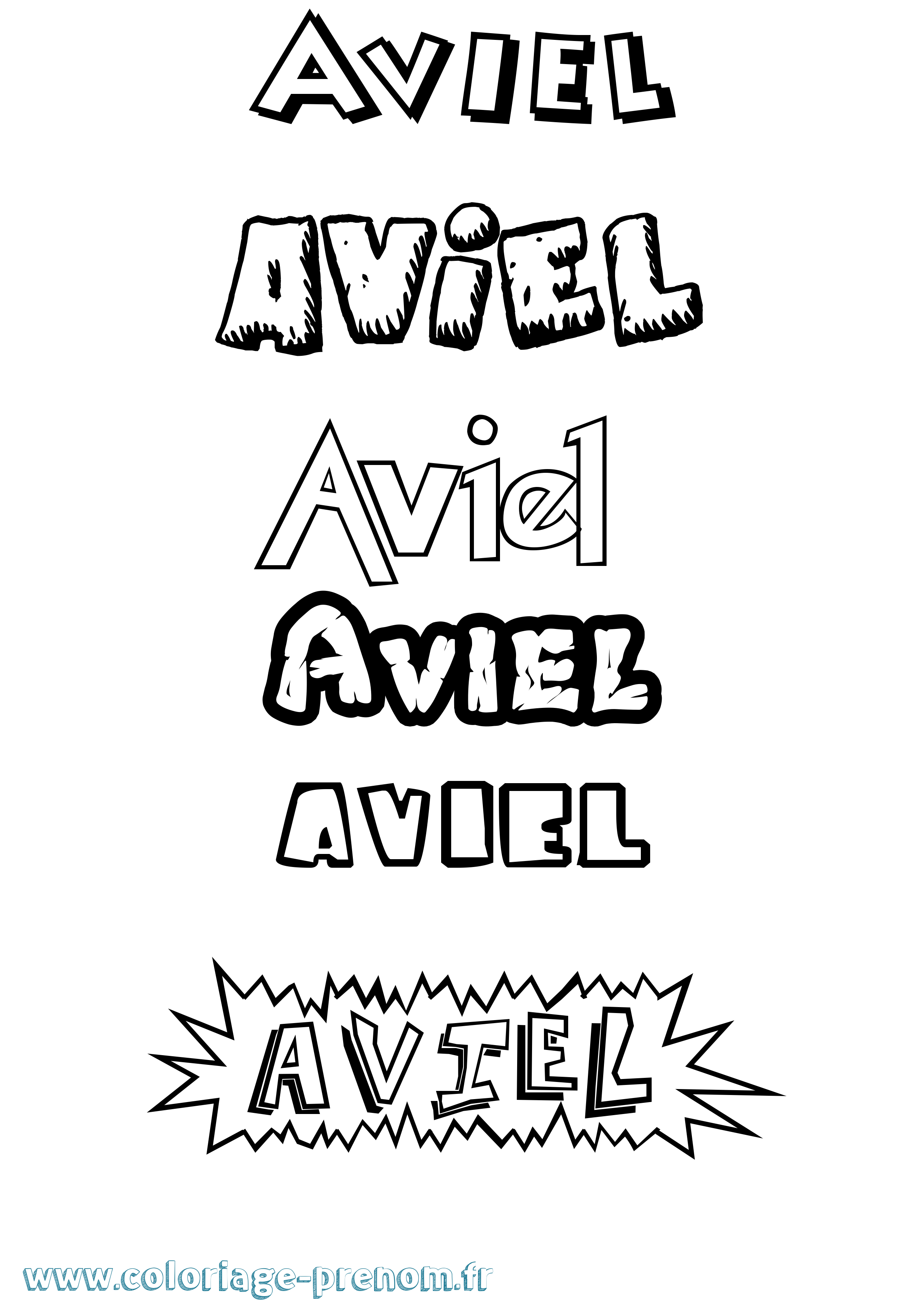 Coloriage Aviel Coloriage prénom Aviel
