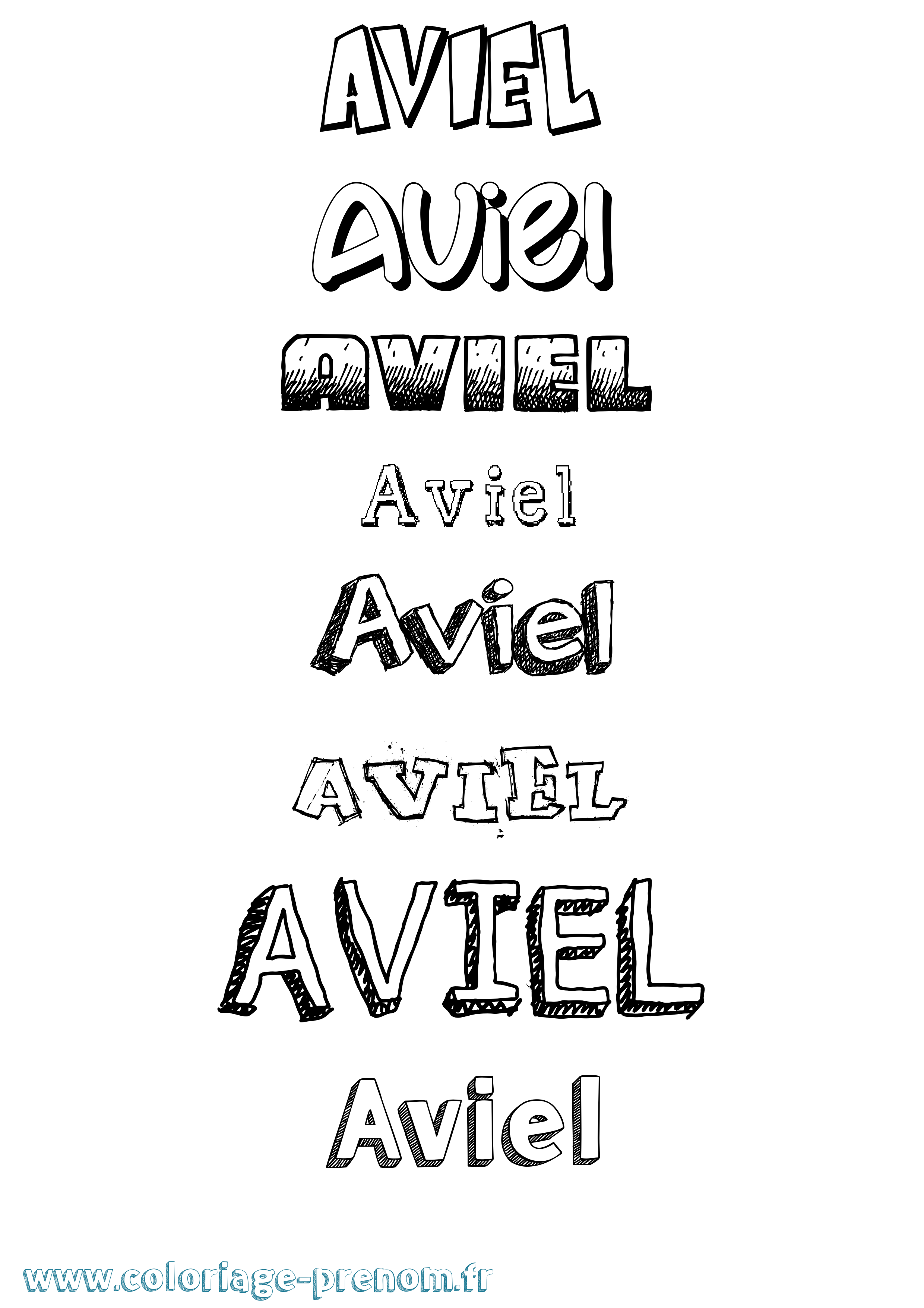 Coloriage Aviel Coloriage prénom Aviel