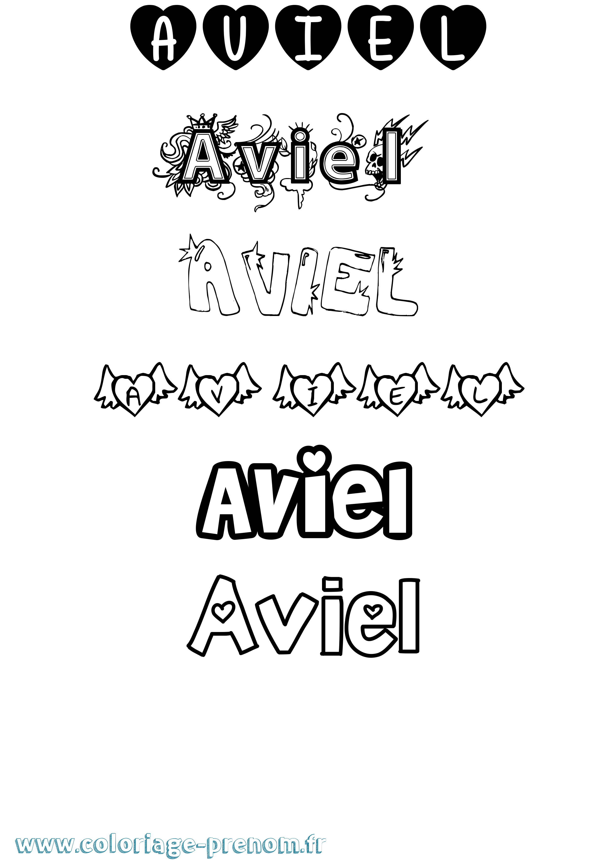 Coloriage Aviel Coloriage prénom Aviel
