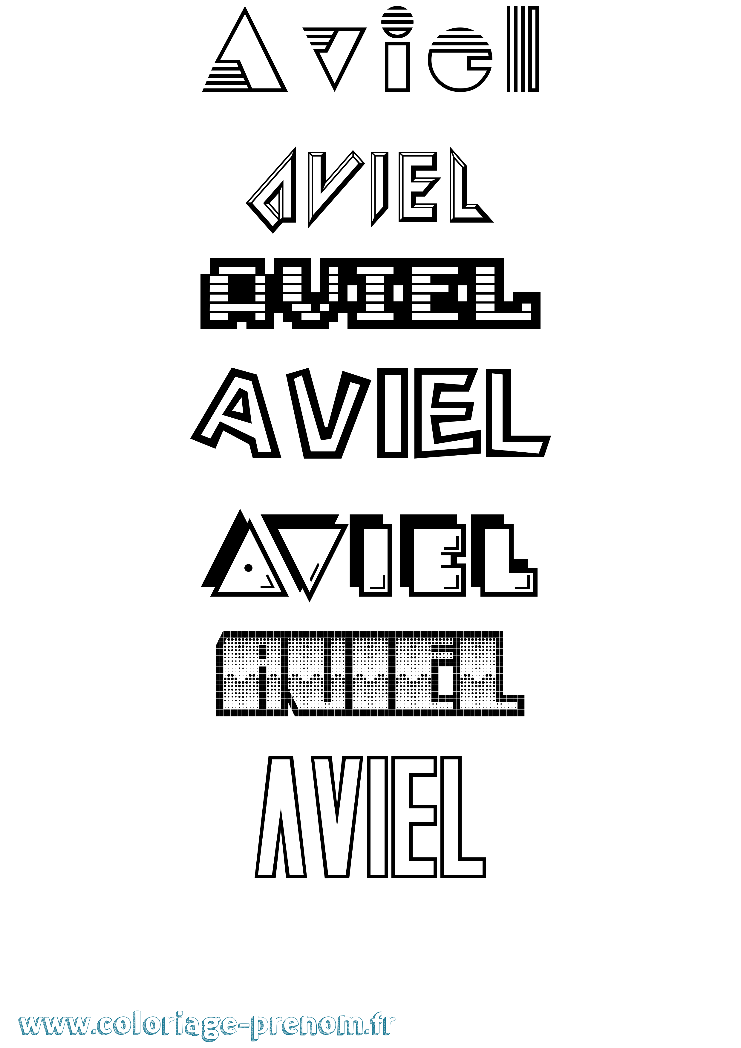 Coloriage Aviel Coloriage prénom Aviel