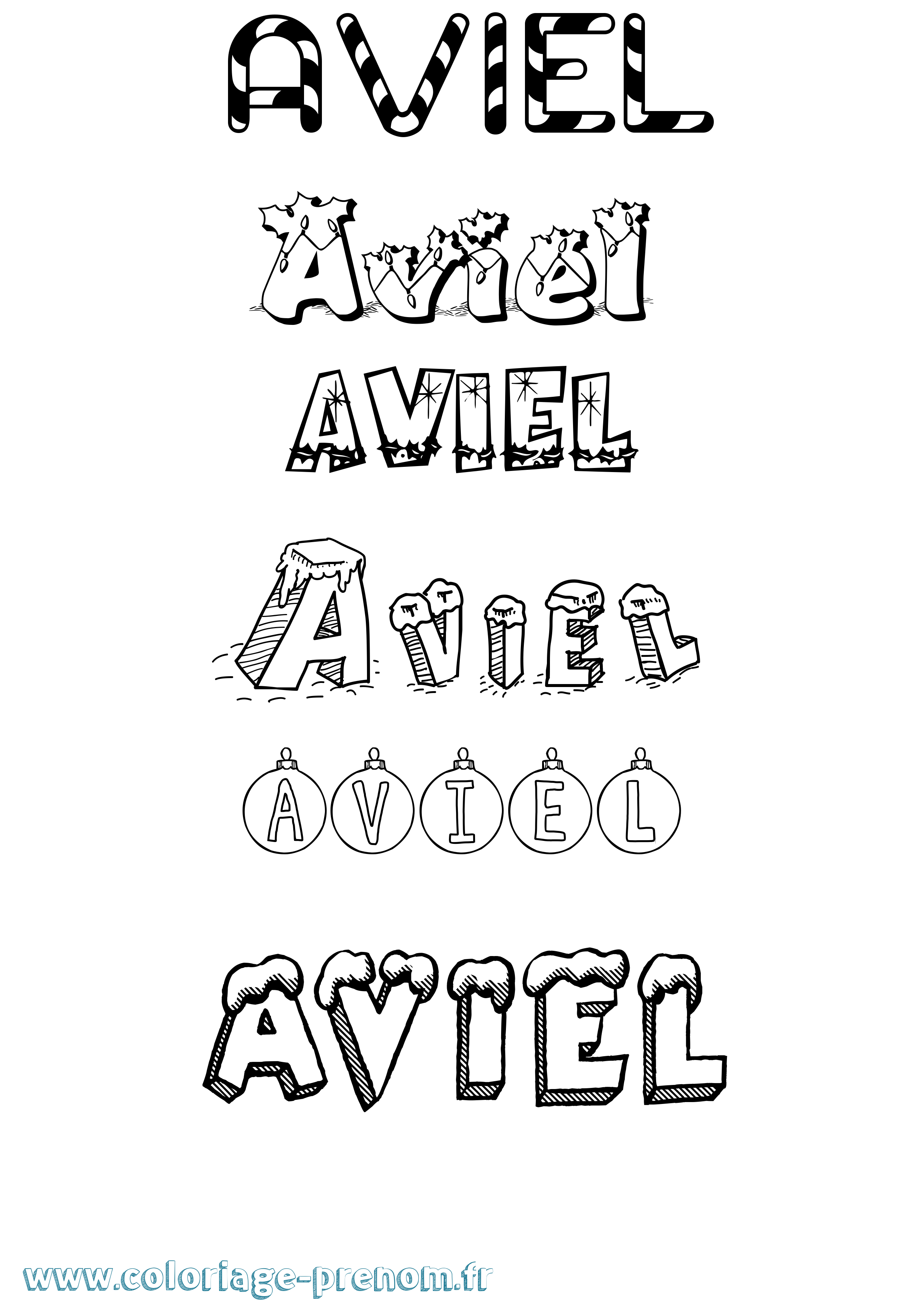 Coloriage Aviel Coloriage prénom Aviel