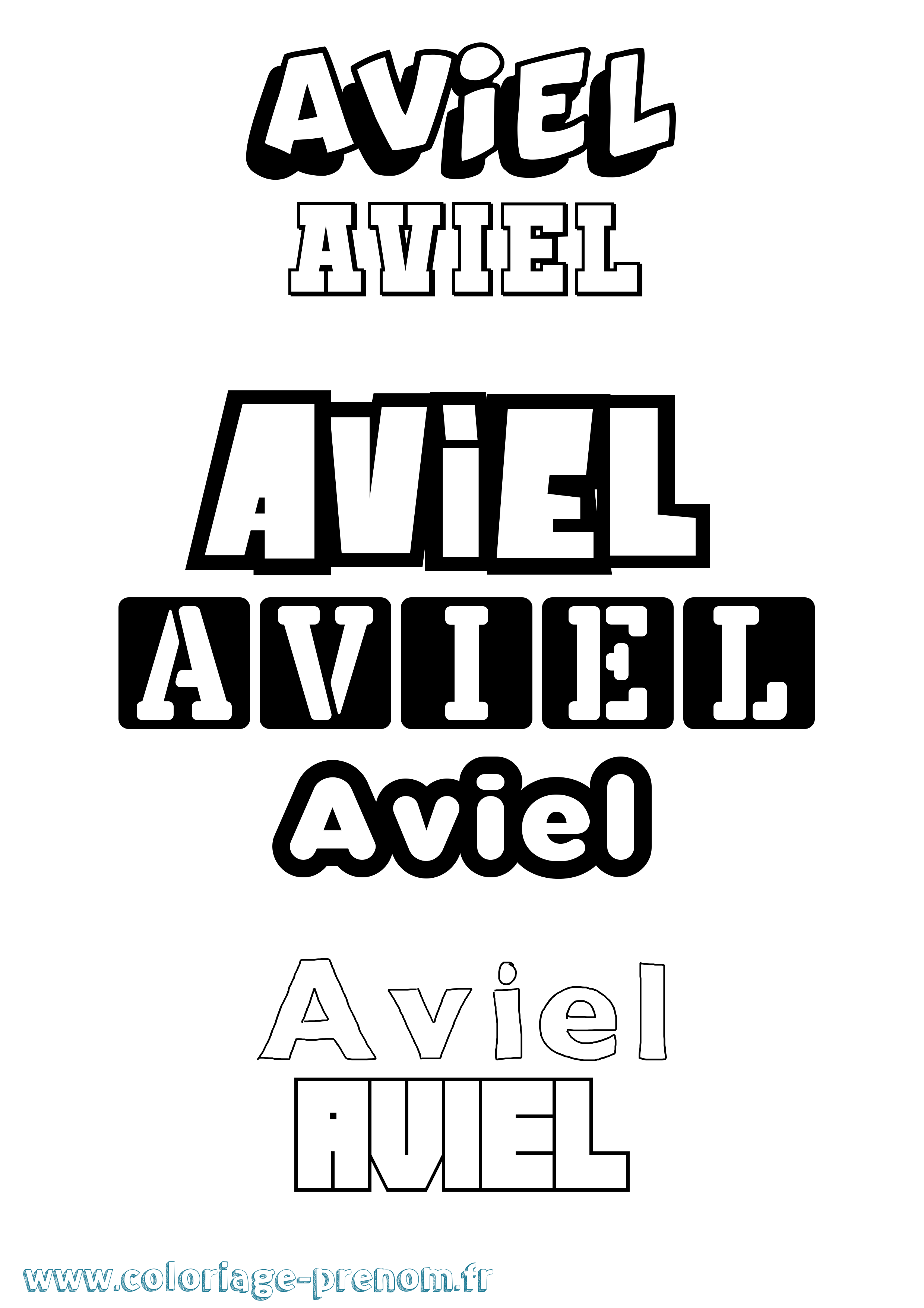 Coloriage prénom Aviel Simple