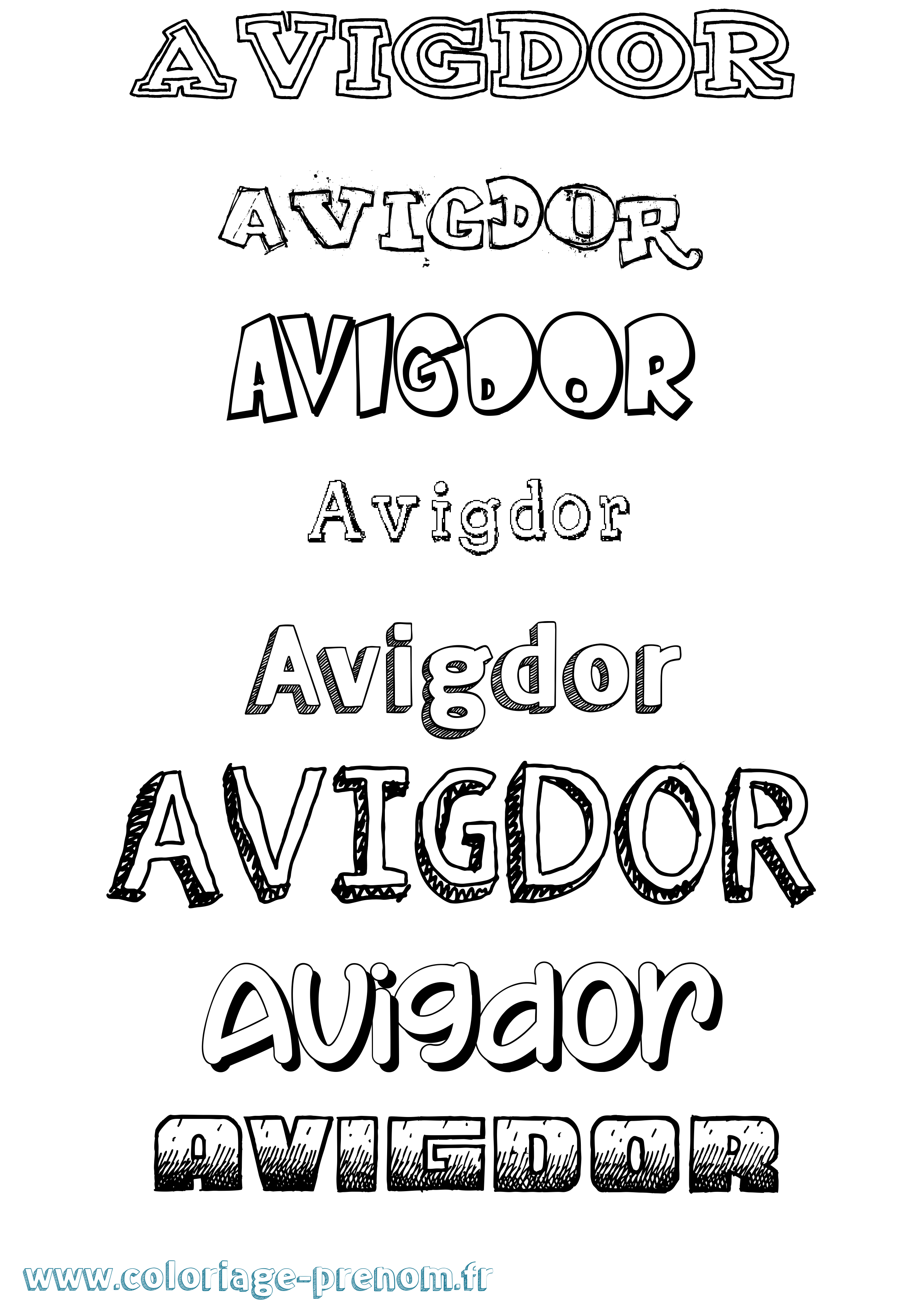 Coloriage Avigdor Dessiné Coloriage prénom Avigdor Dessiné