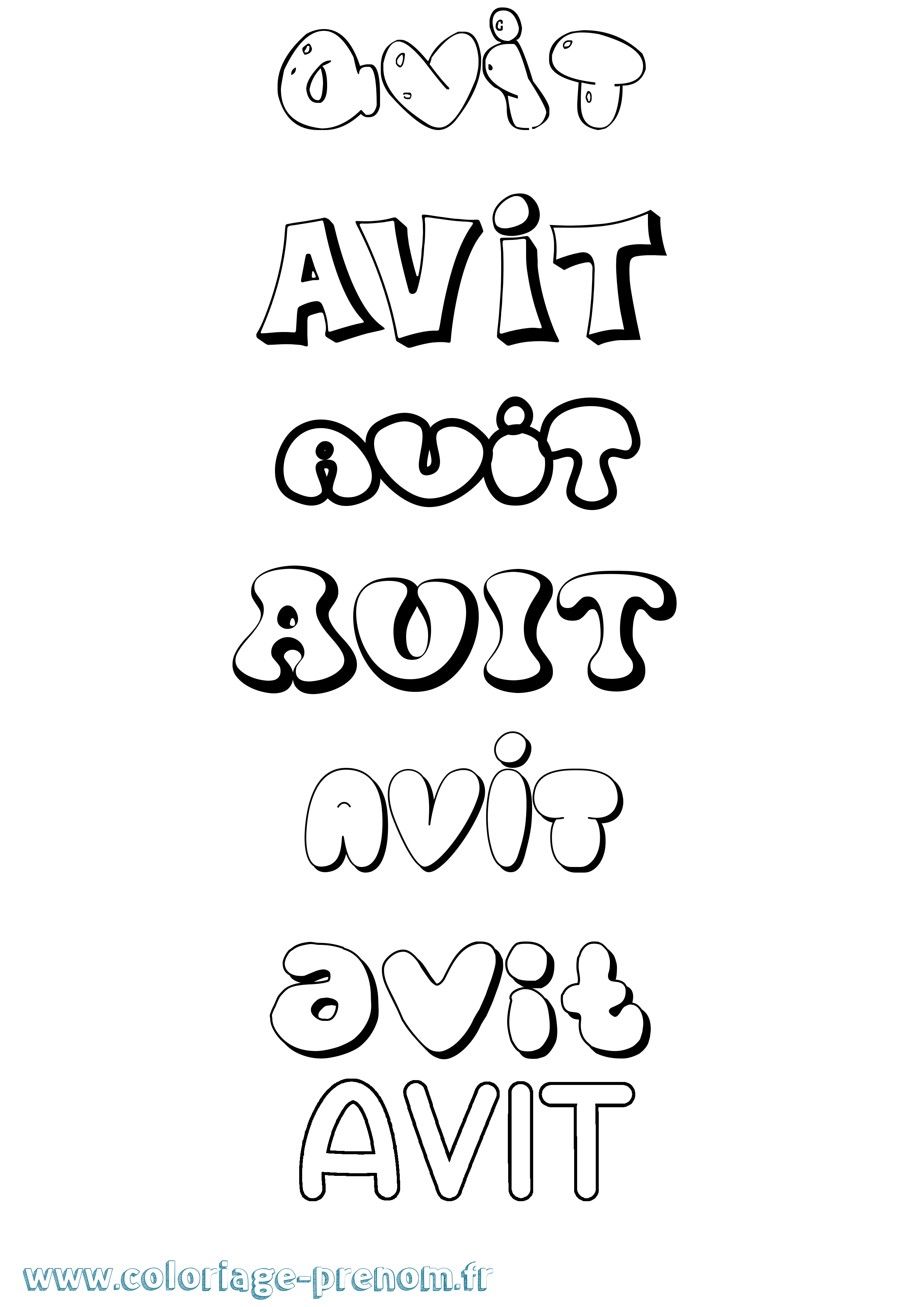 Coloriage prénom Avit Bubble