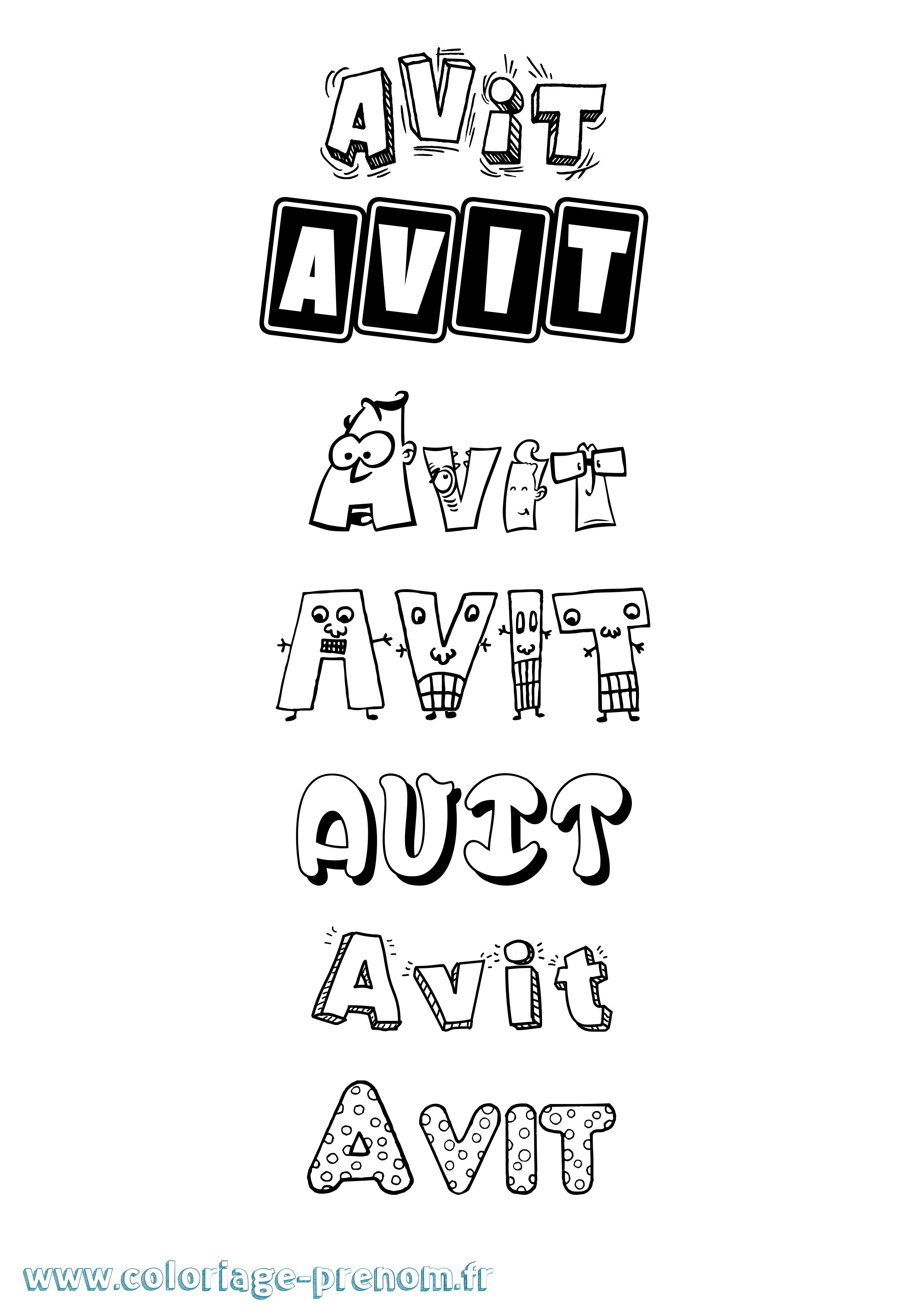 Coloriage prénom Avit Fun