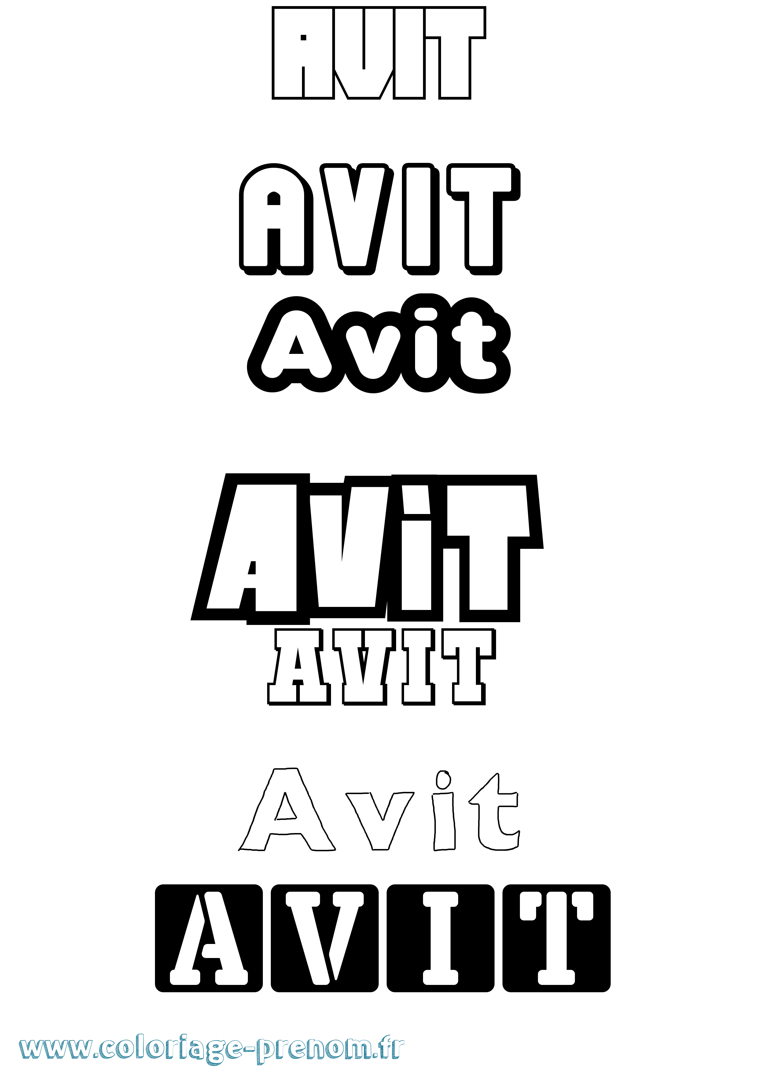Coloriage prénom Avit Simple