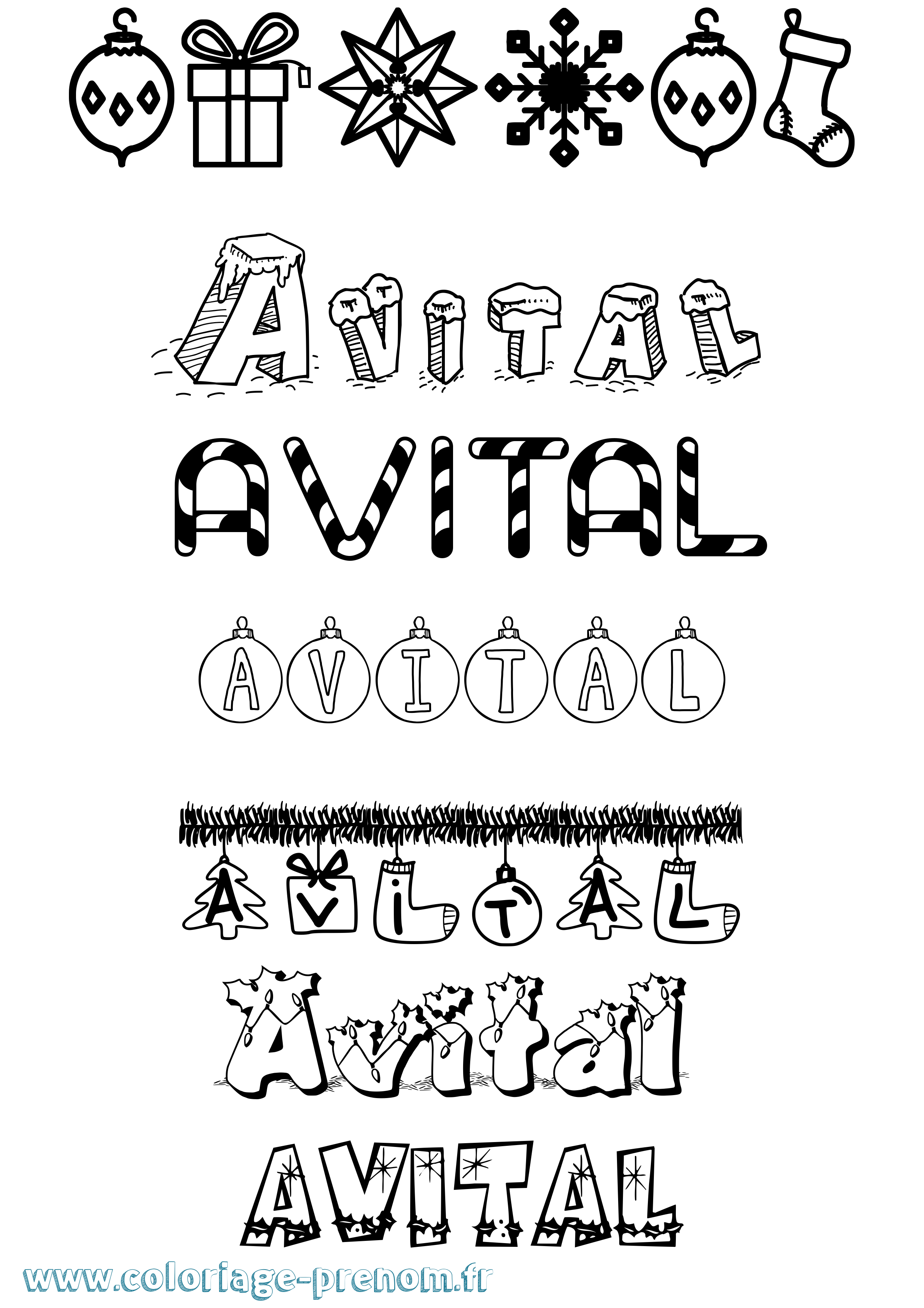 Coloriage prénom Avital