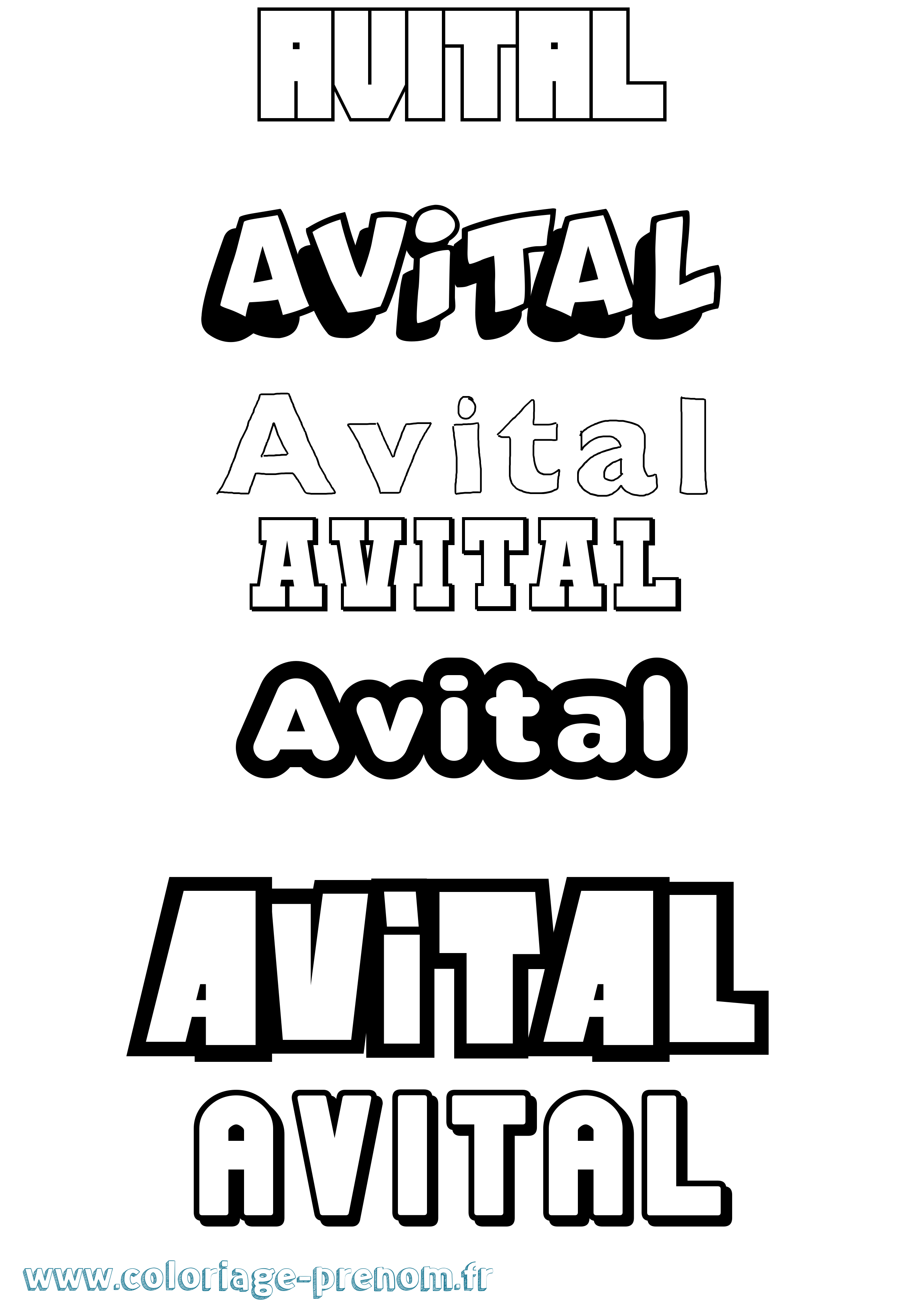 Coloriage prénom Avital Simple