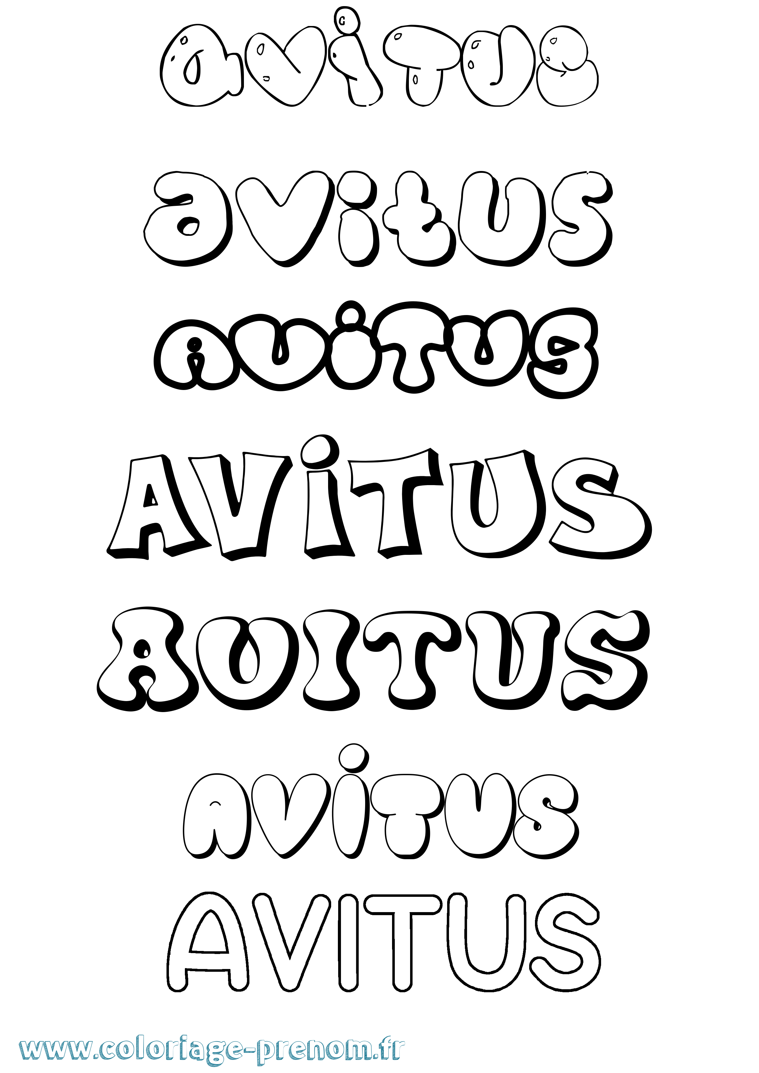 Coloriage Avitus Bubble Coloriage prénom Avitus Bubble