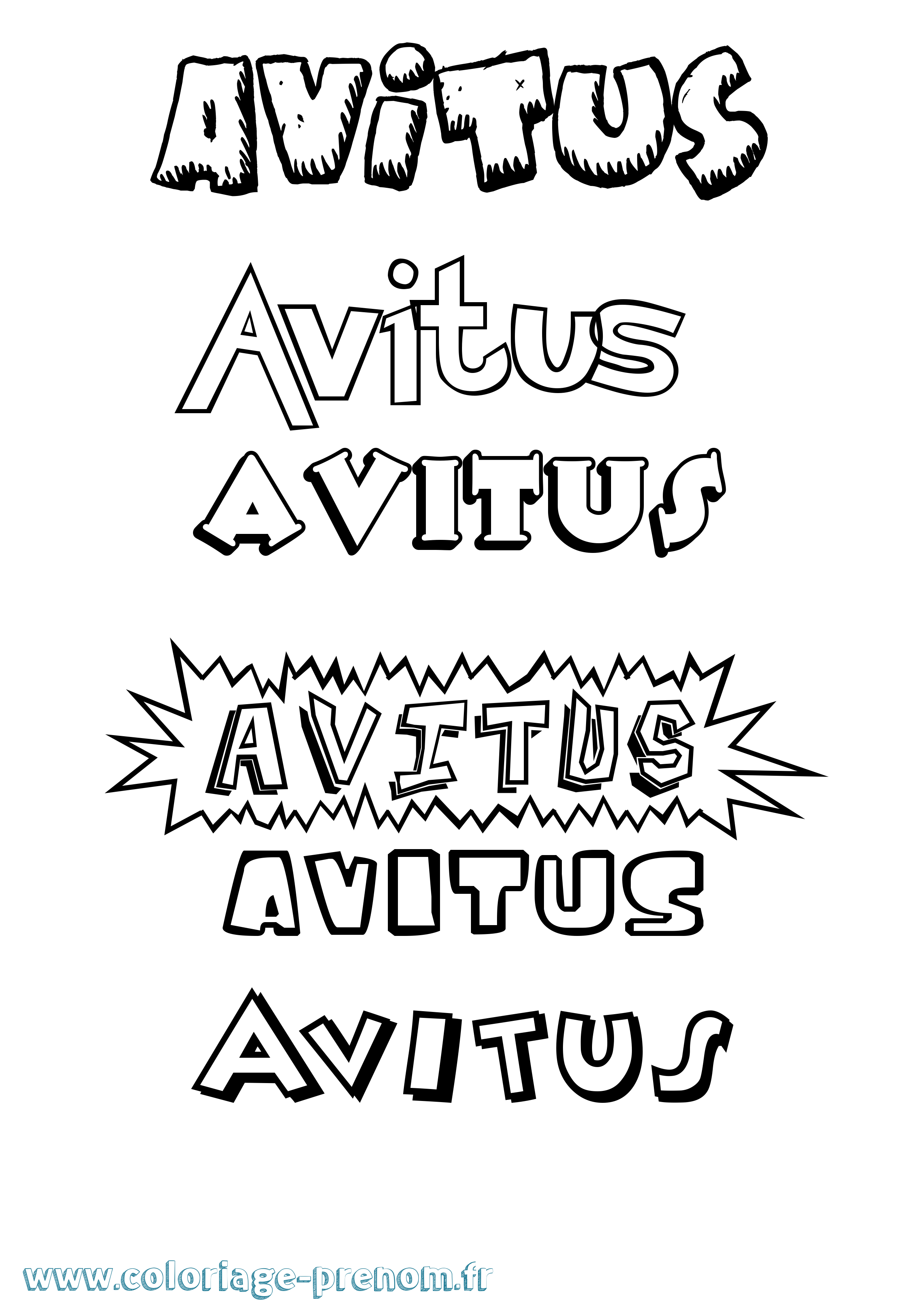 Coloriage Avitus Dessin Animé Coloriage prénom Avitus Dessin Animé