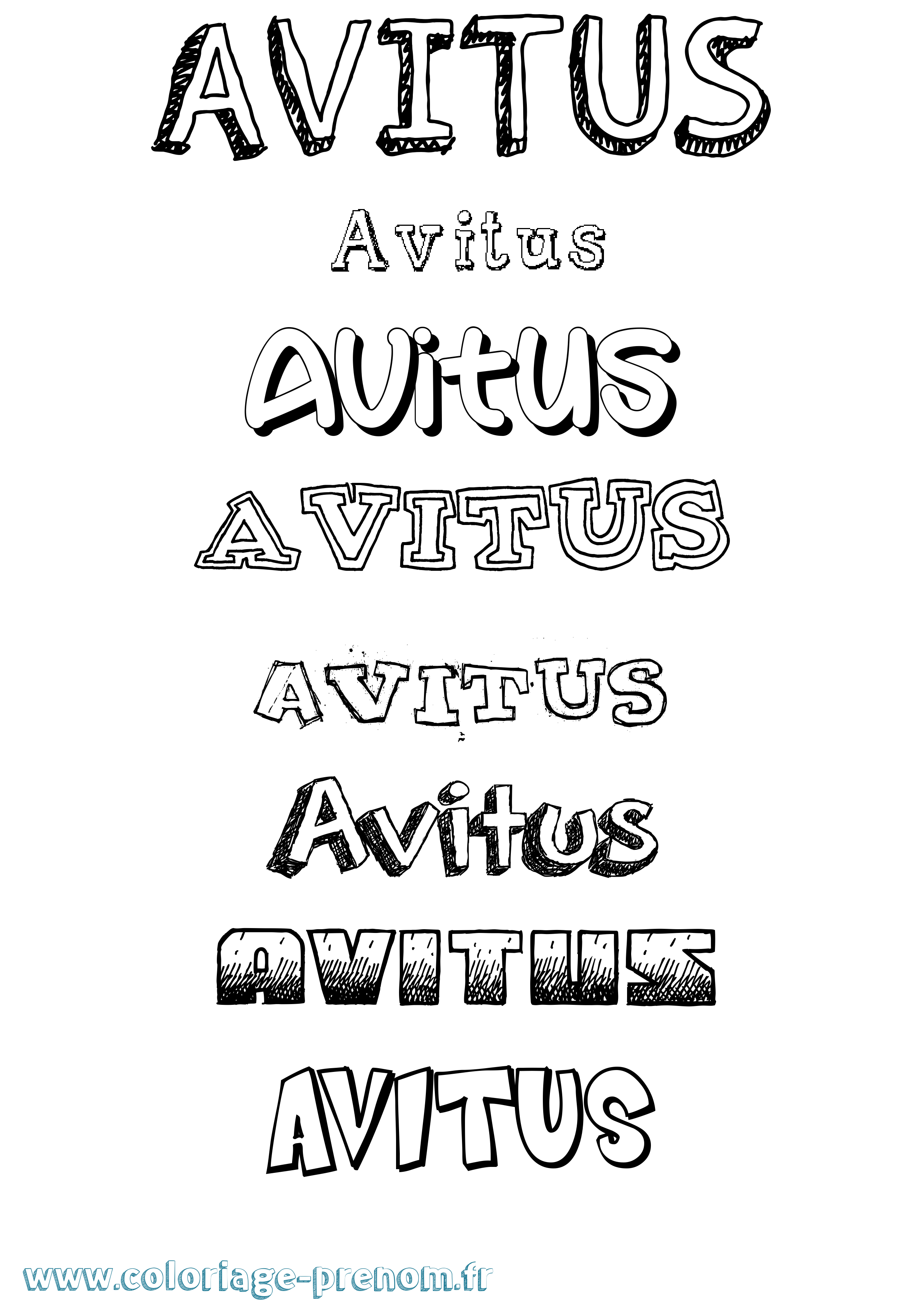 Coloriage Avitus Dessiné Coloriage prénom Avitus Dessiné