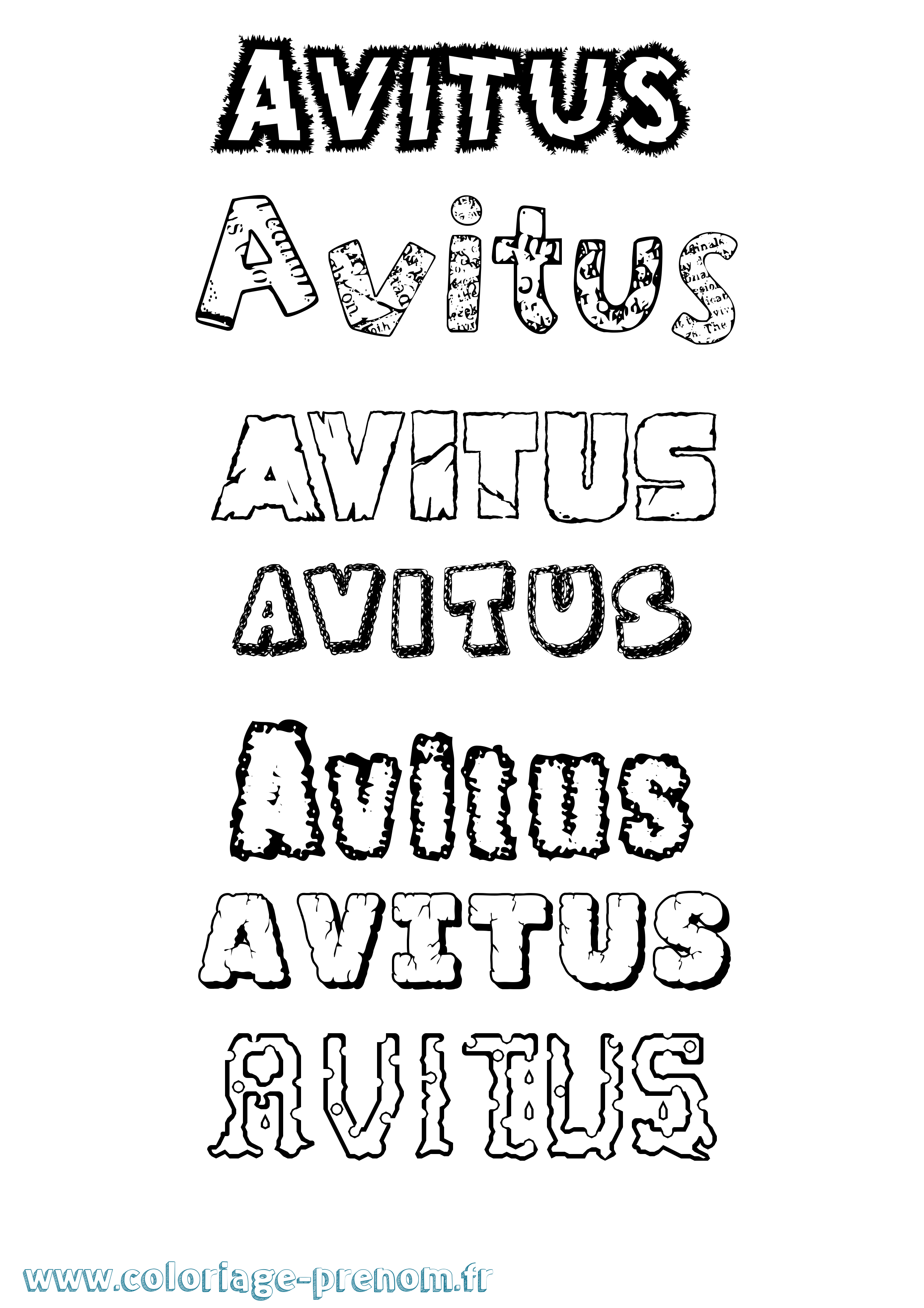 Coloriage Avitus Destructuré Coloriage prénom Avitus Destructuré