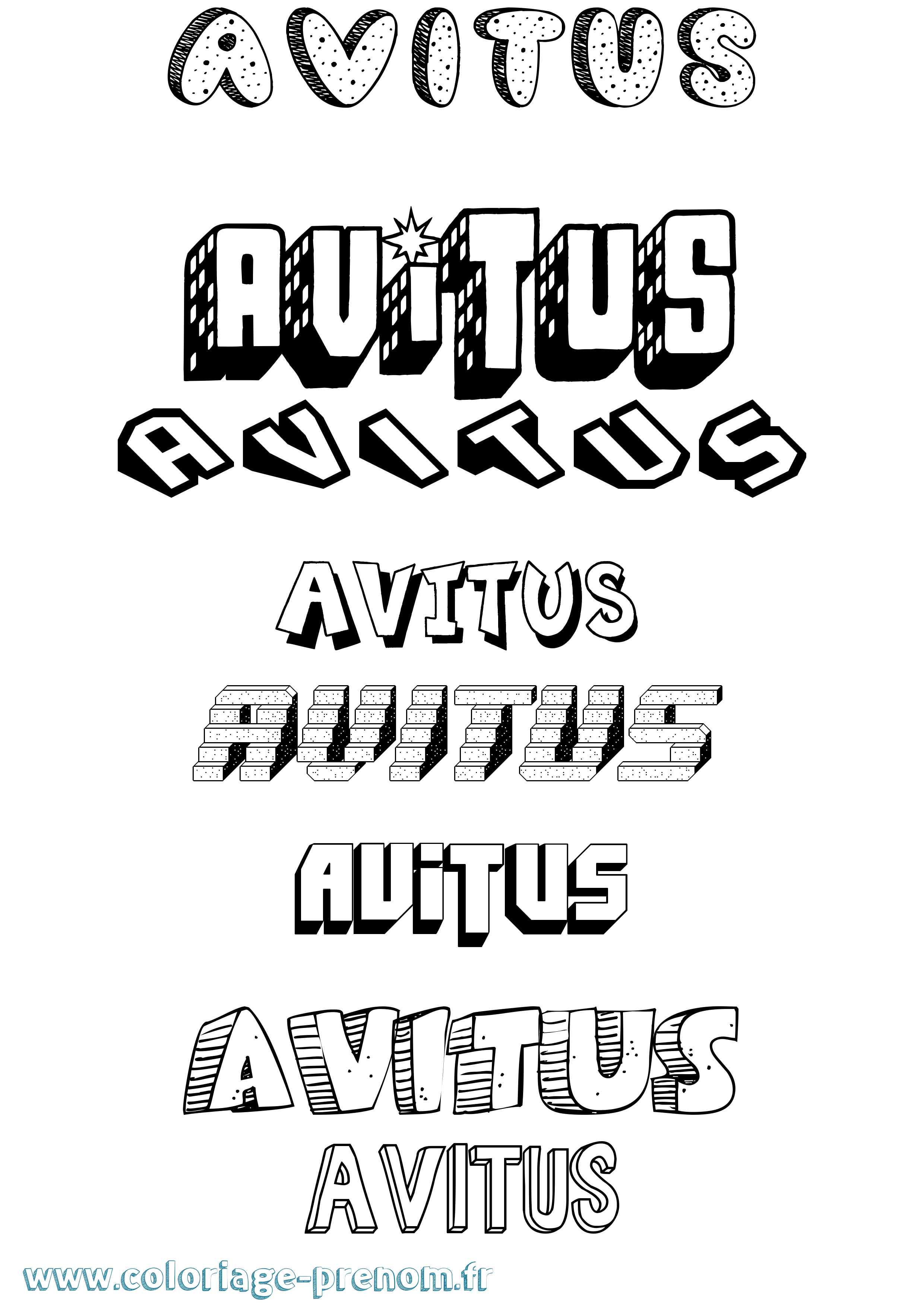 Coloriage Avitus Effet 3D Coloriage prénom Avitus Effet 3D