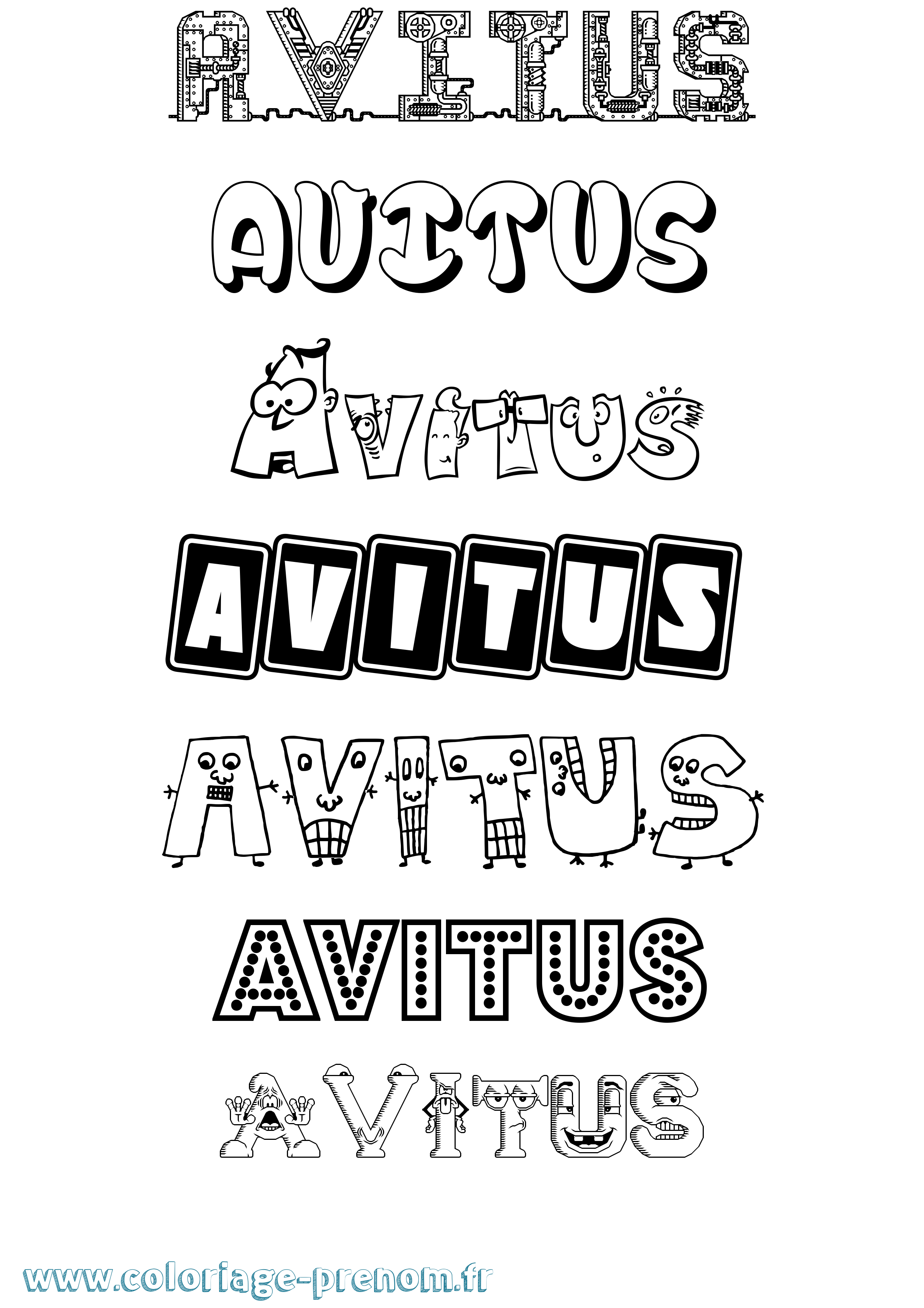 Coloriage Avitus Fun Coloriage prénom Avitus Fun