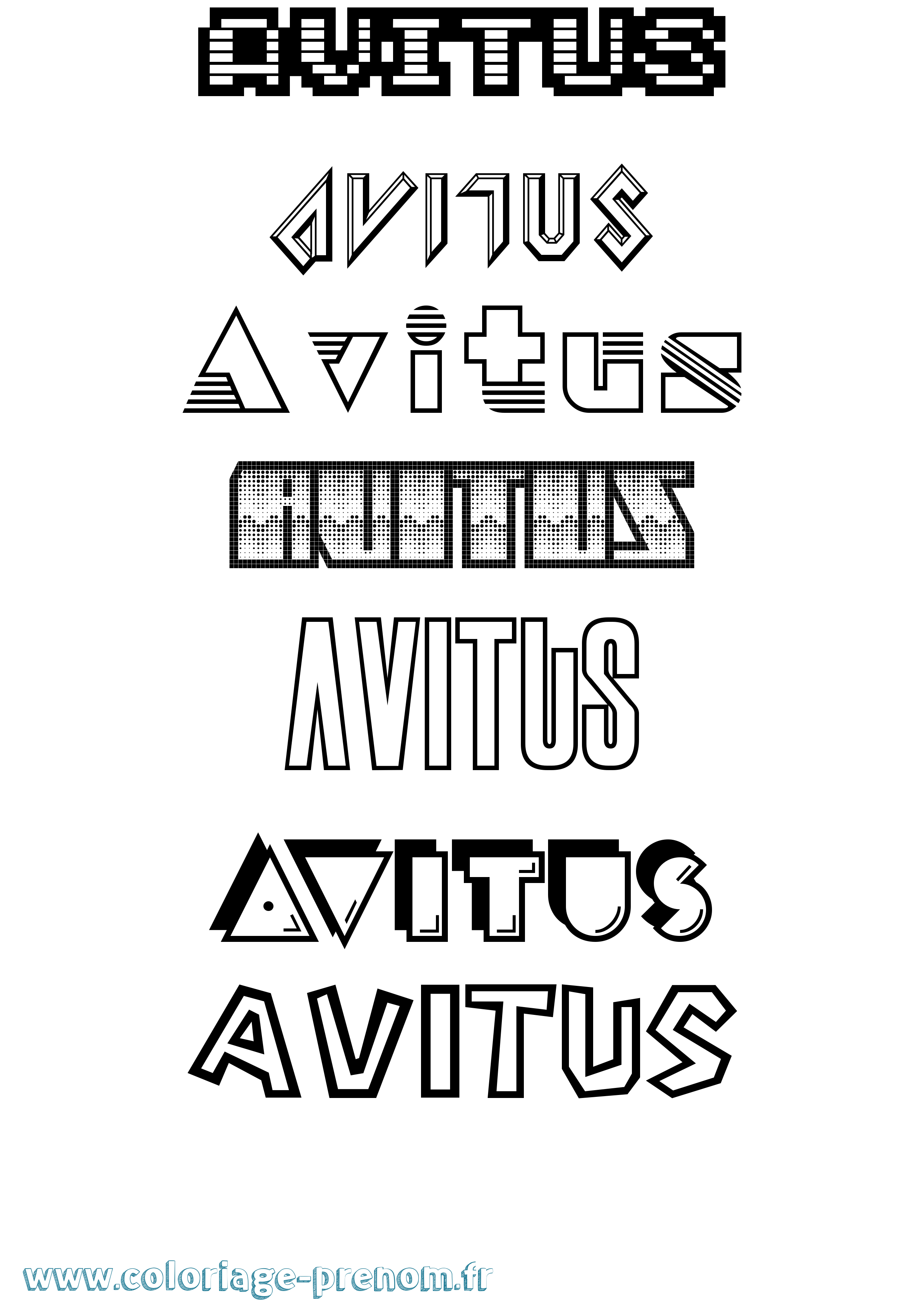 Coloriage Avitus Jeux Vidéos Coloriage prénom Avitus Jeux Vidéos