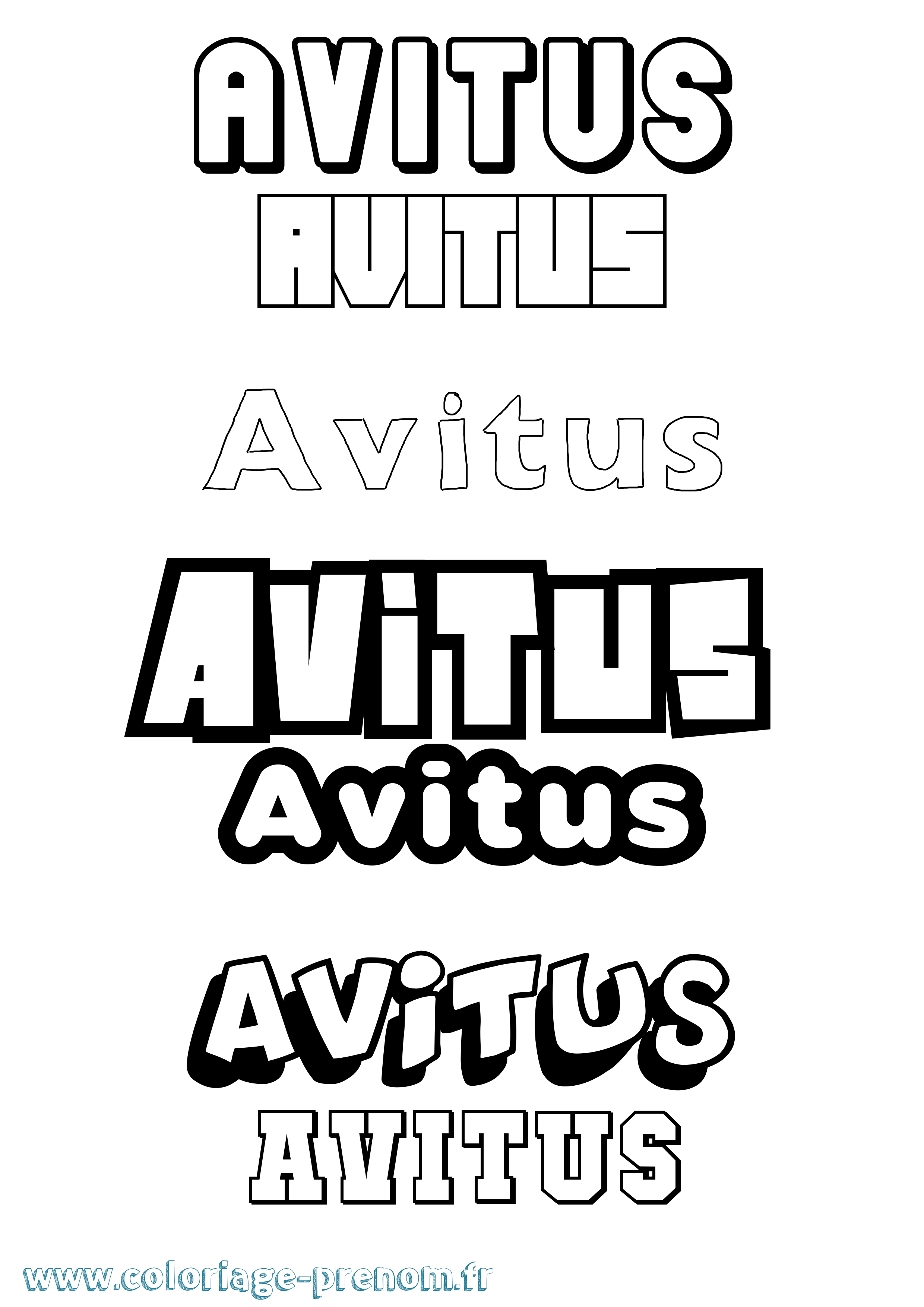Coloriage Avitus Simple Coloriage prénom Avitus Simple