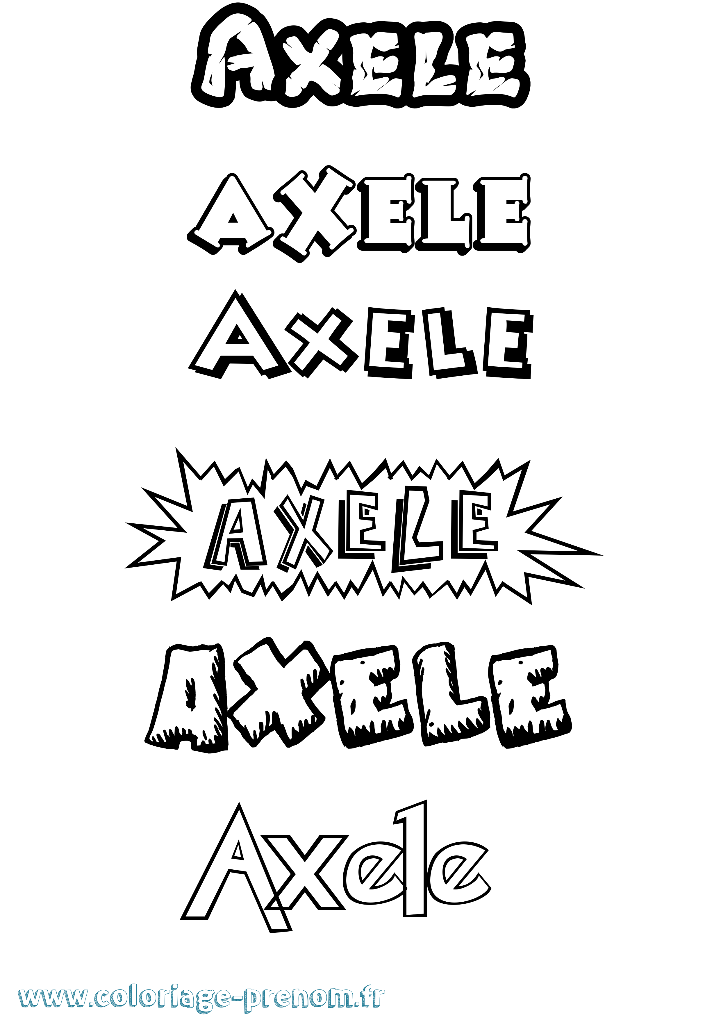 Coloriage prénom Axele Dessin Animé