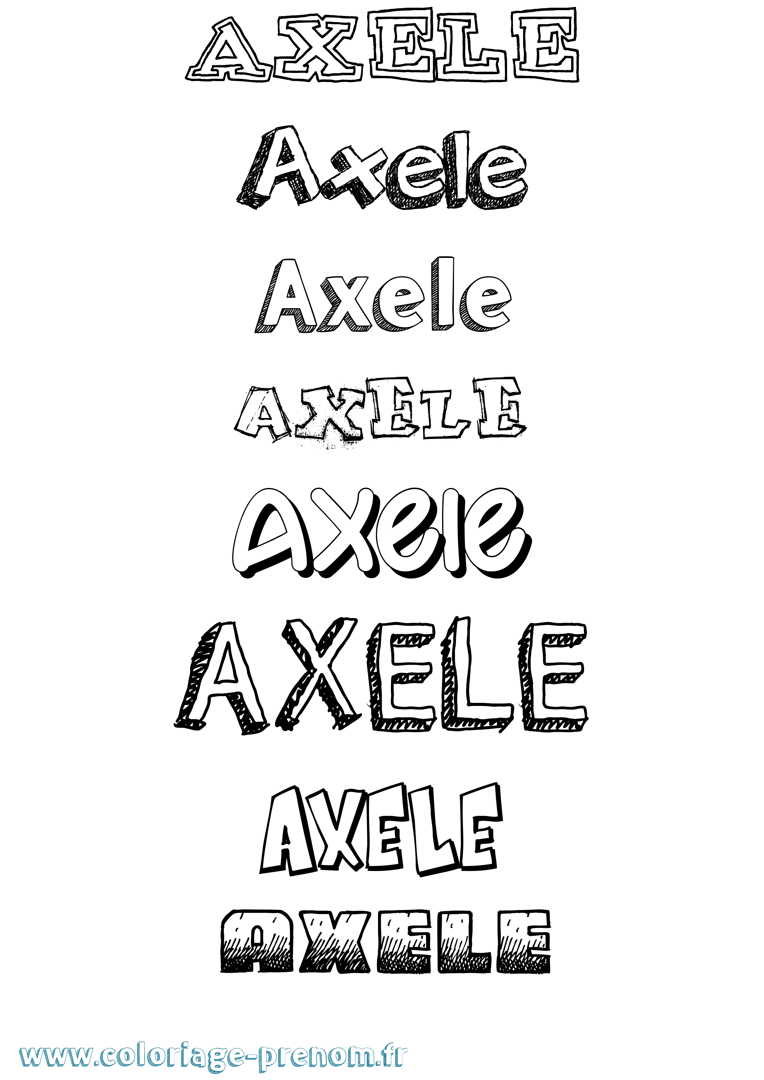 Coloriage prénom Axele Dessiné