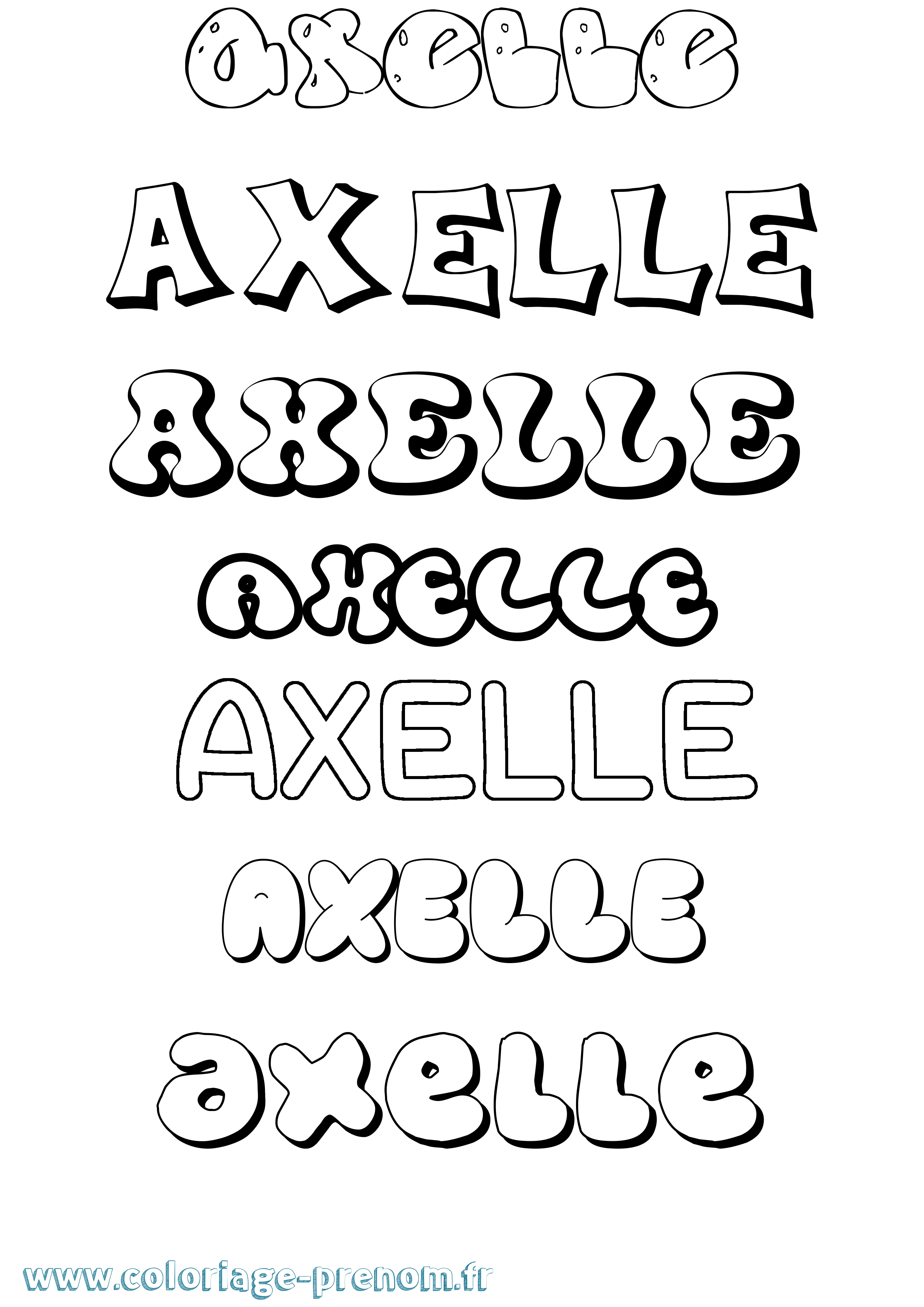 Coloriage Axelle Coloriage prénom Axelle