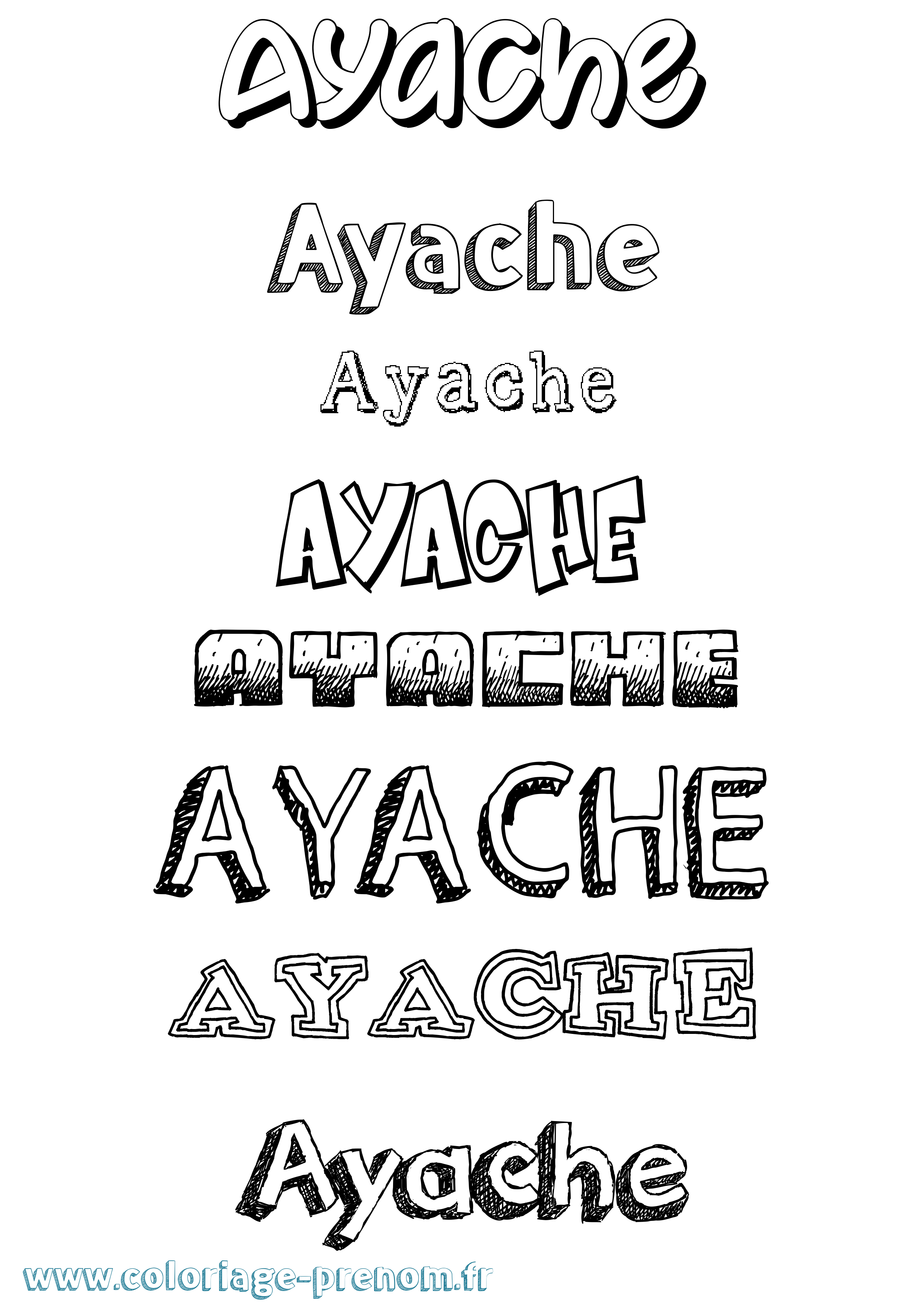 Coloriage Ayache Dessiné Coloriage prénom Ayache Dessiné